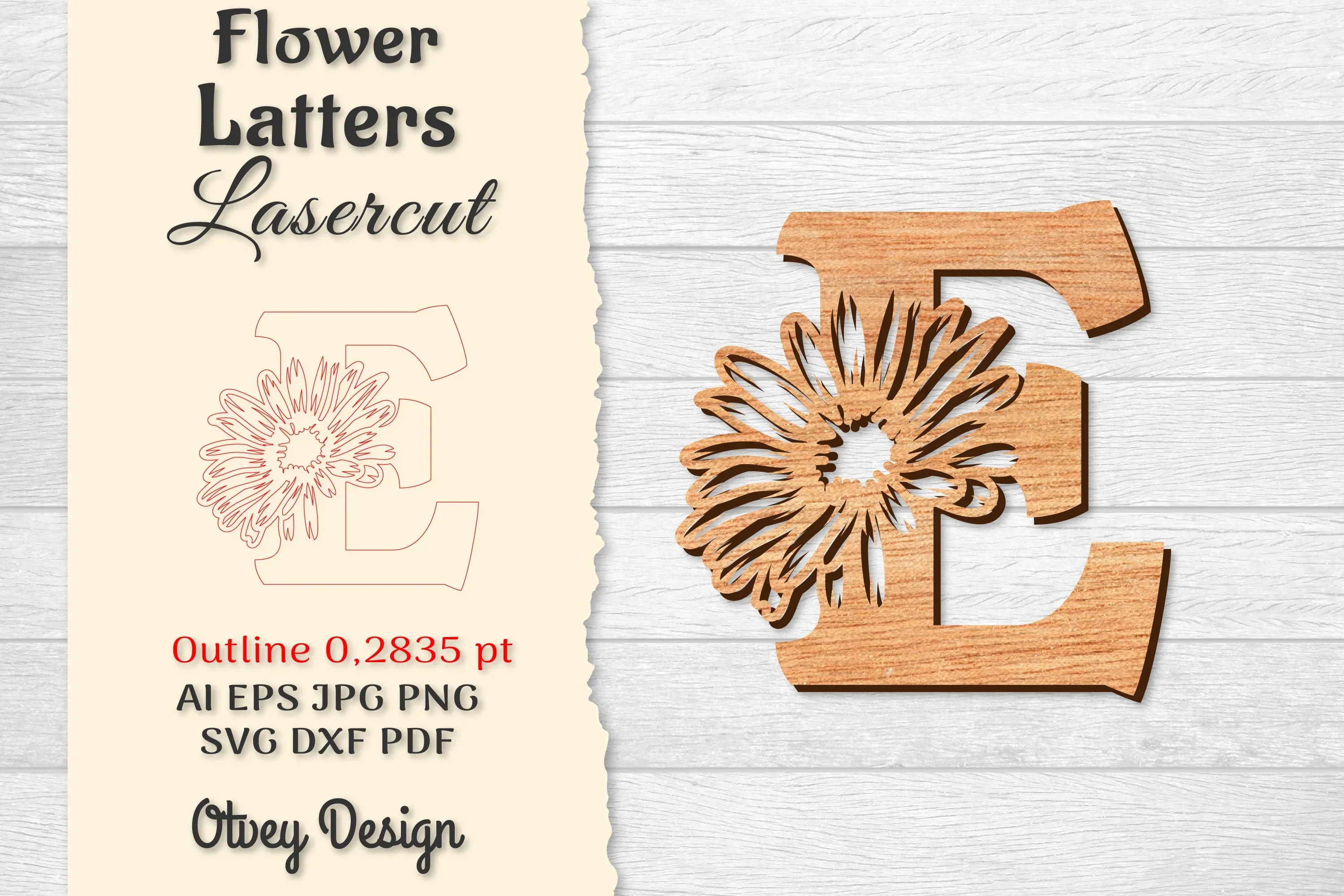 Flower Letters Laser Cut SVG Bundle