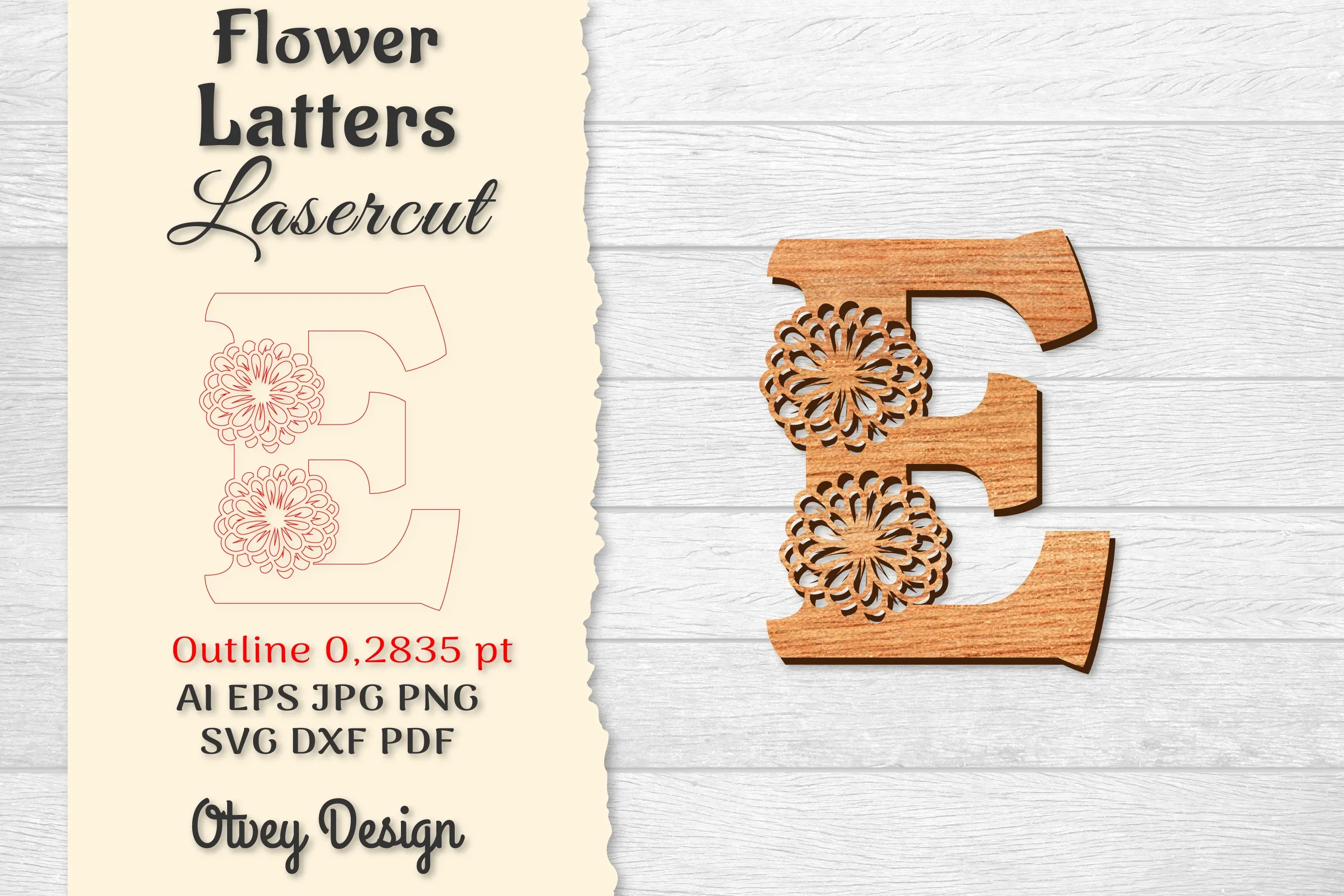 Flower Letters Laser Cut SVG Bundle