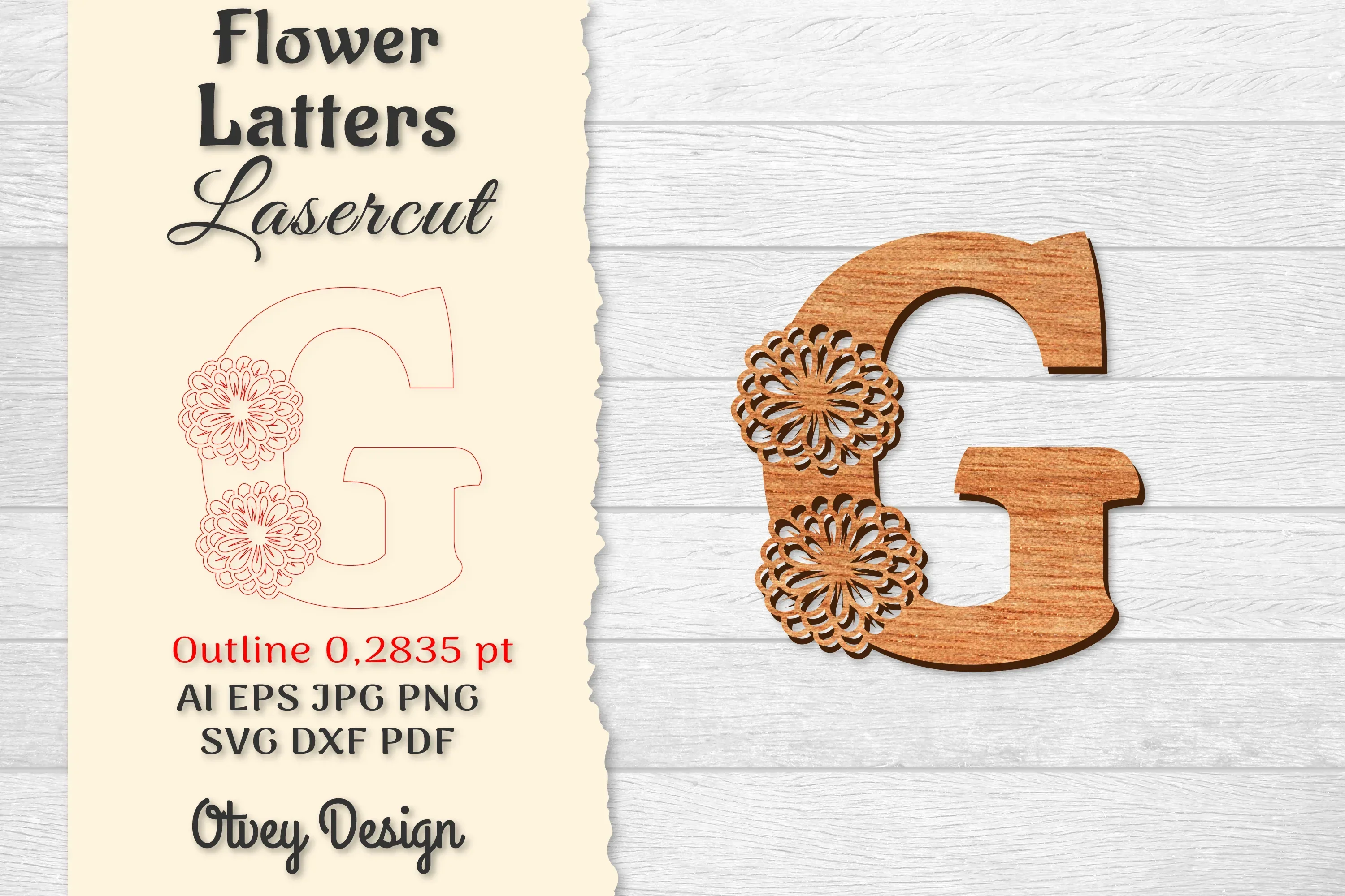 Flower Letters Laser Cut SVG Bundle