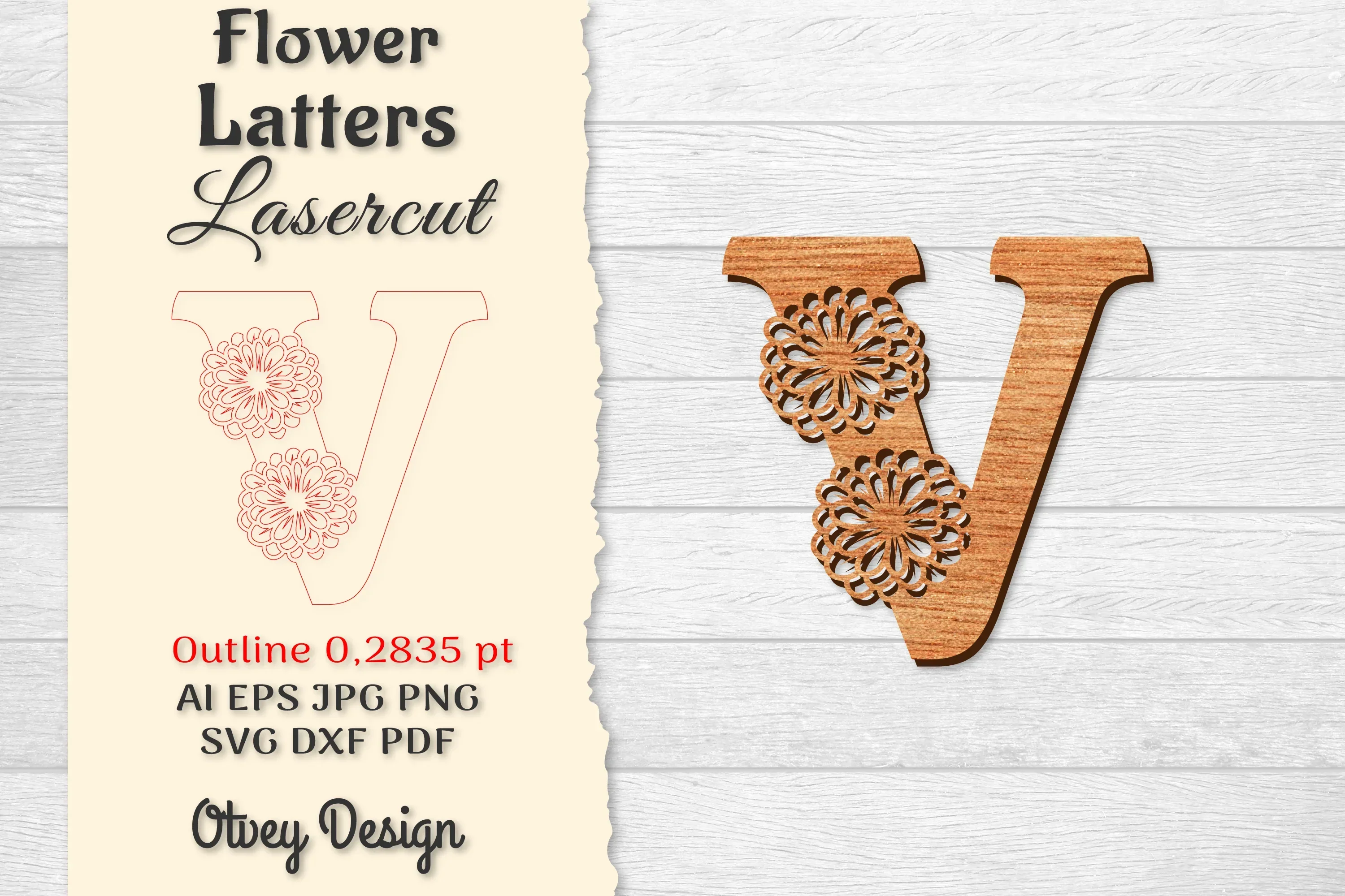 Flower Letters Laser Cut SVG Bundle