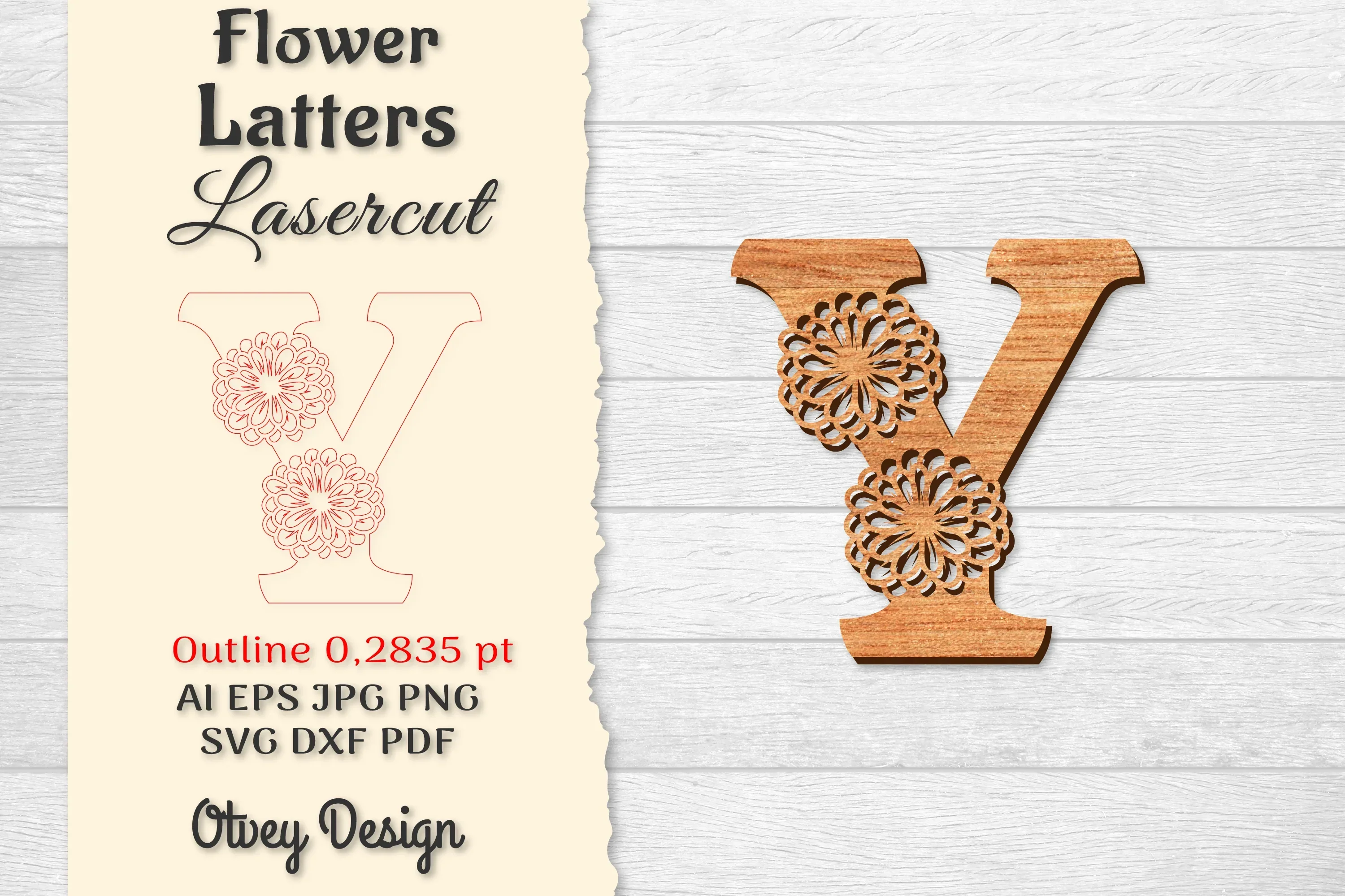 Flower Letters Laser Cut SVG Bundle