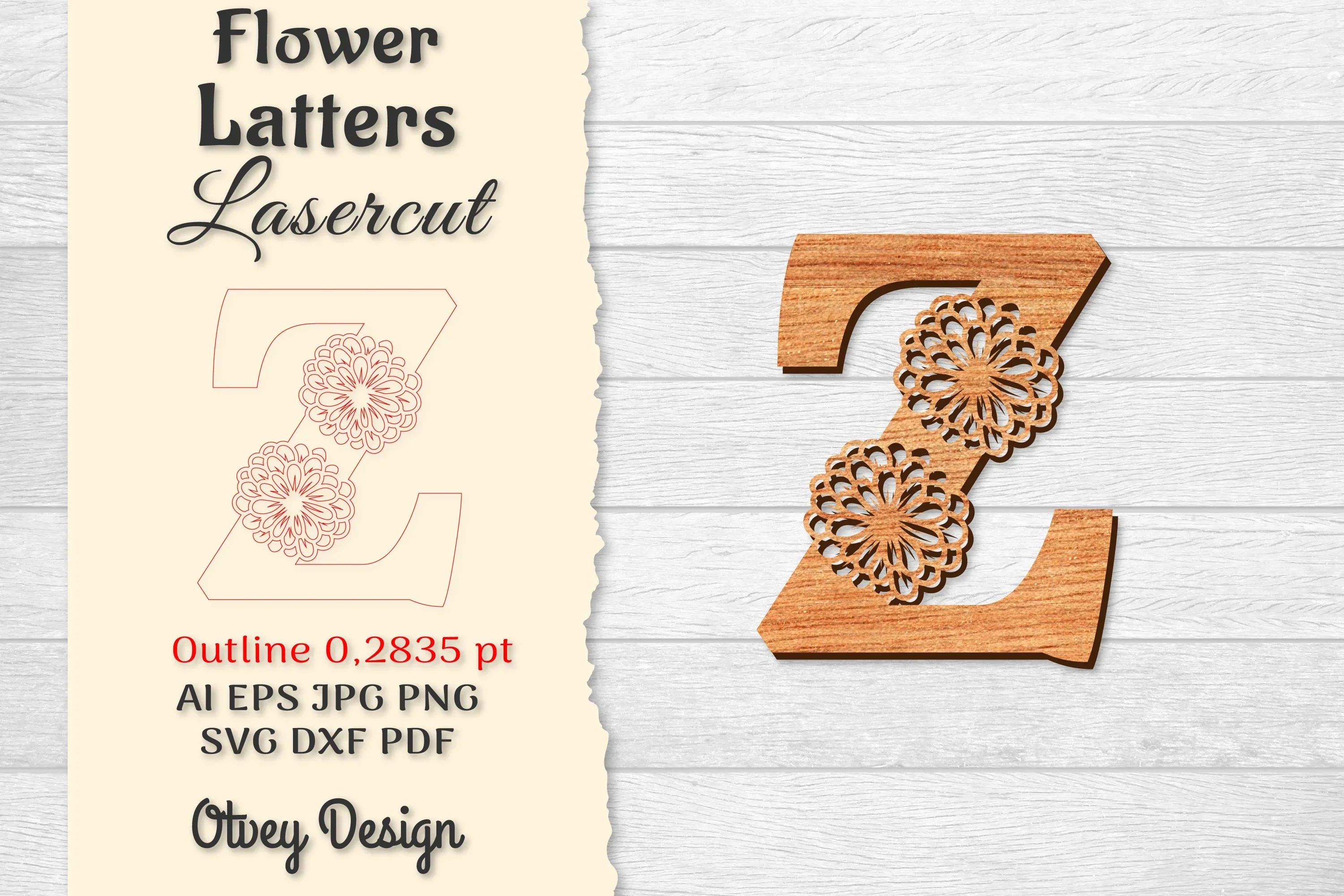 Flower Letters Laser Cut SVG Bundle