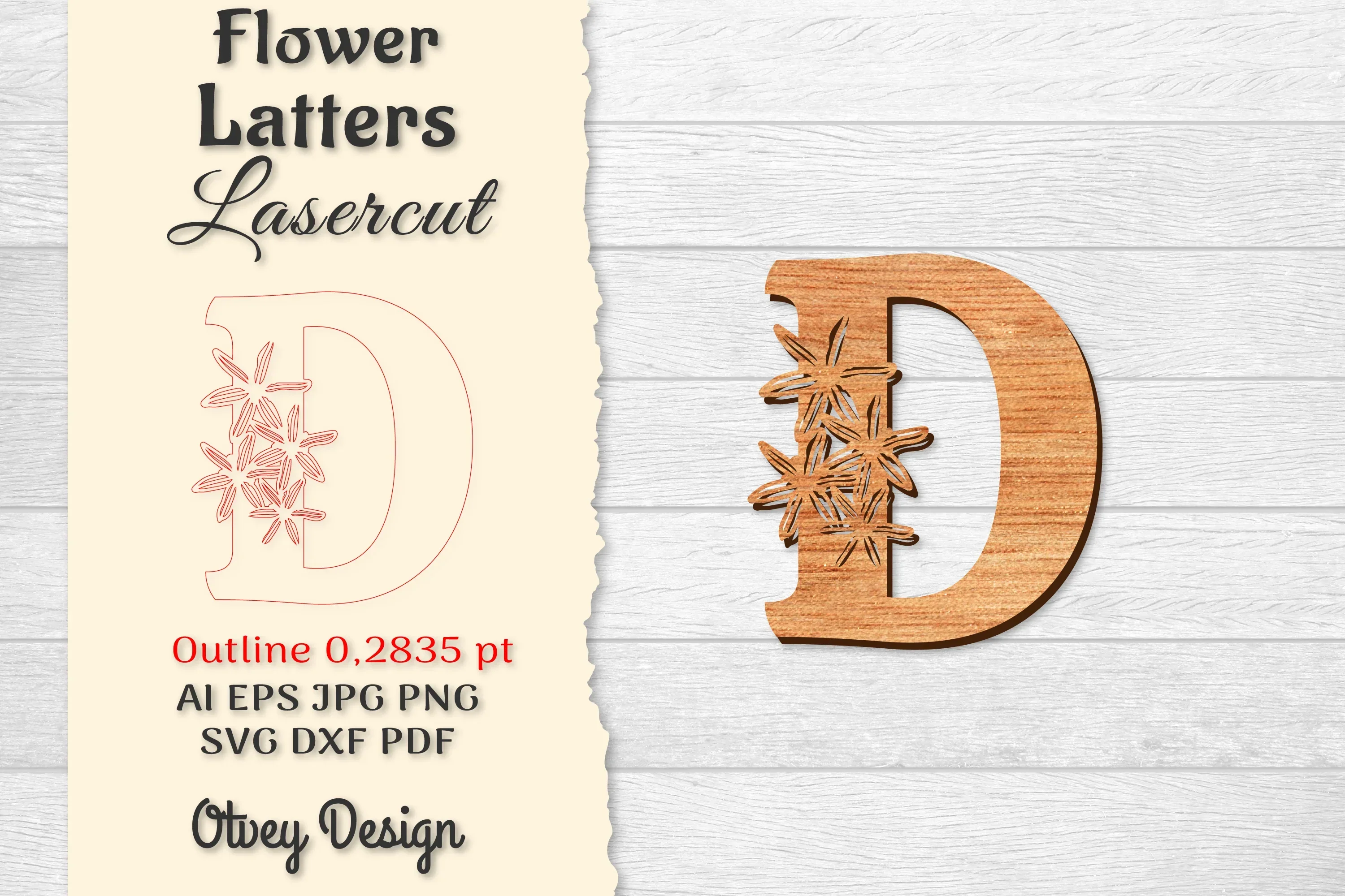 Flower Letters Laser Cut SVG Bundle