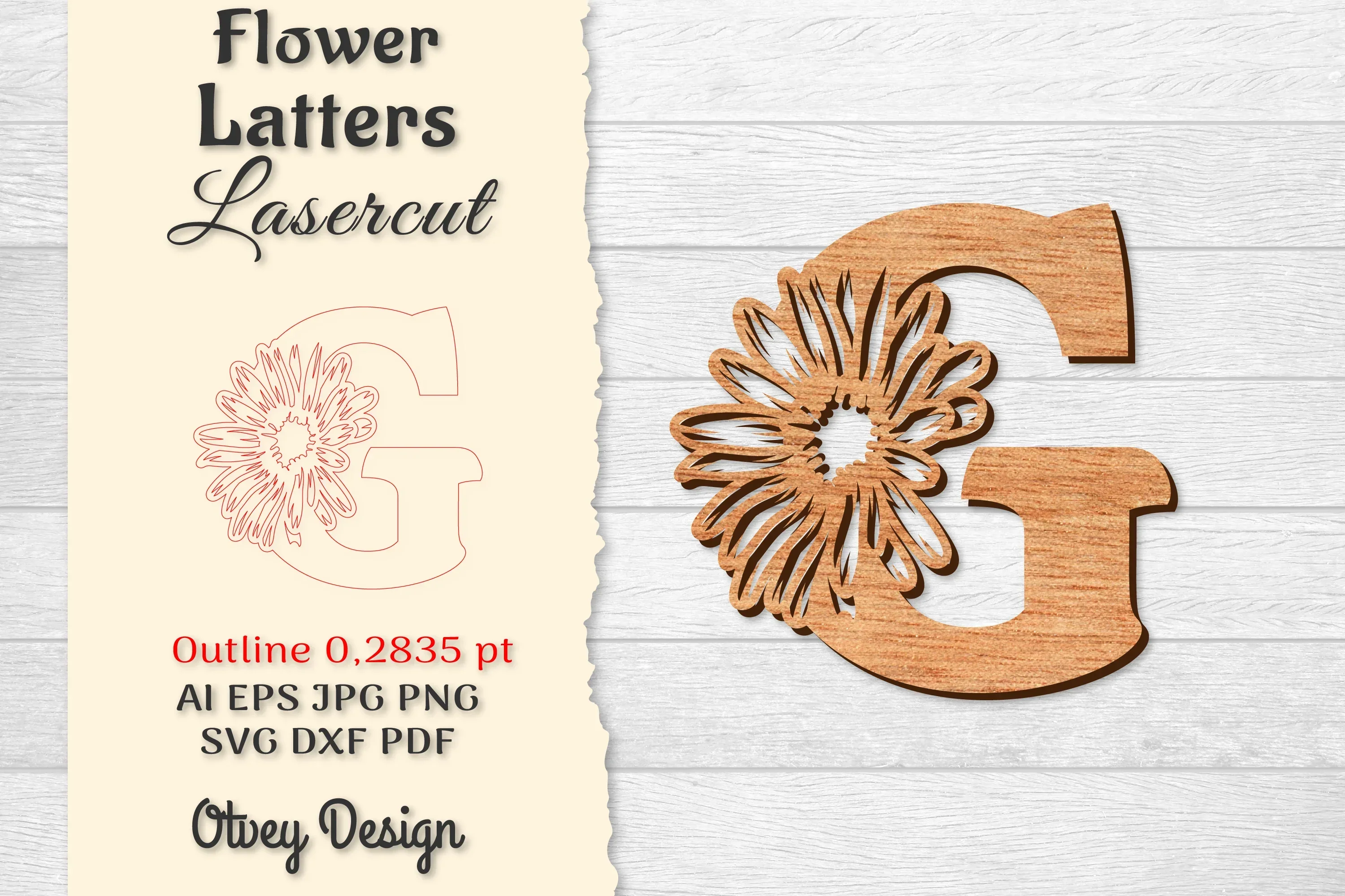 Flower Letters Laser Cut SVG Bundle