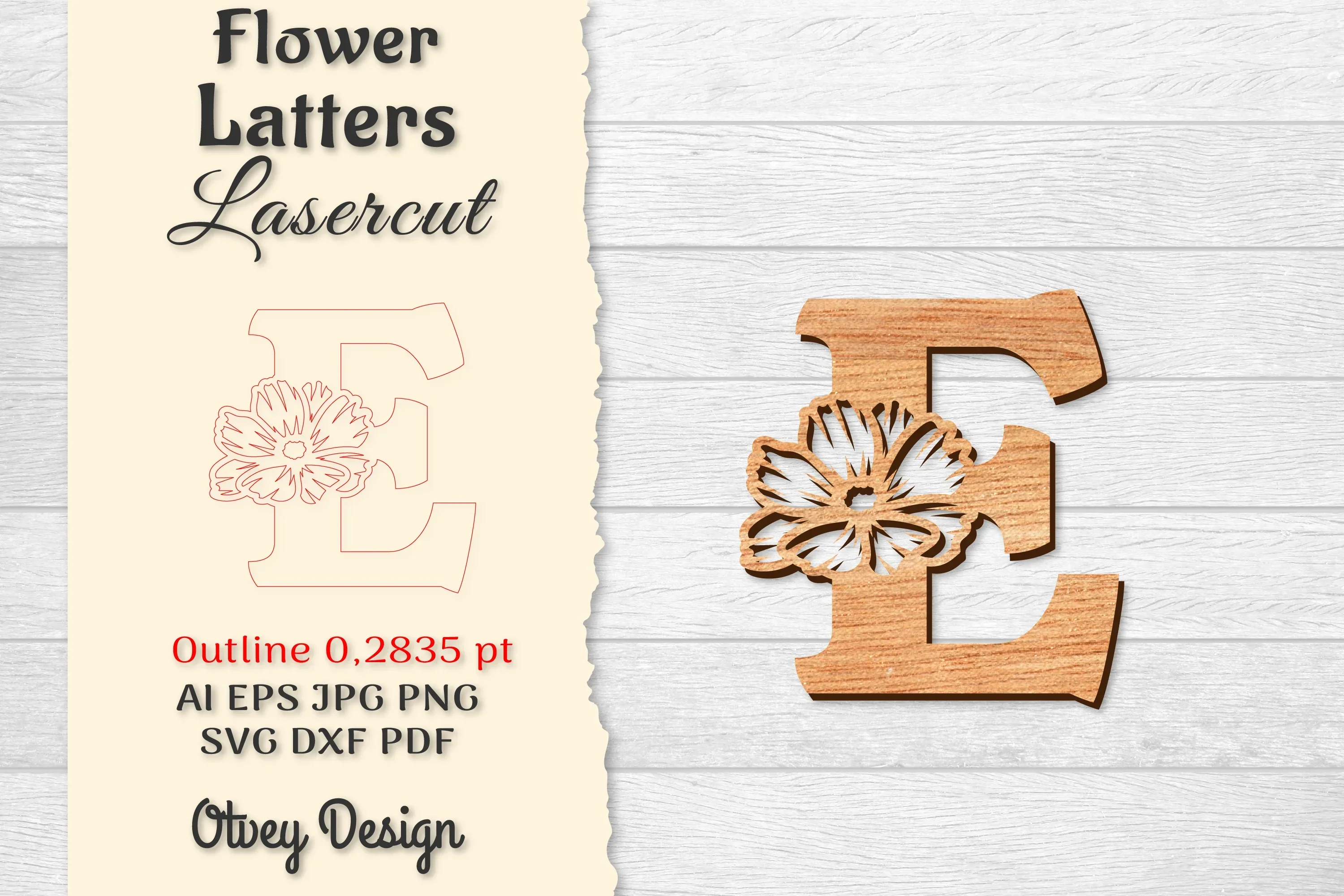 Flower Letters Laser Cut SVG Bundle