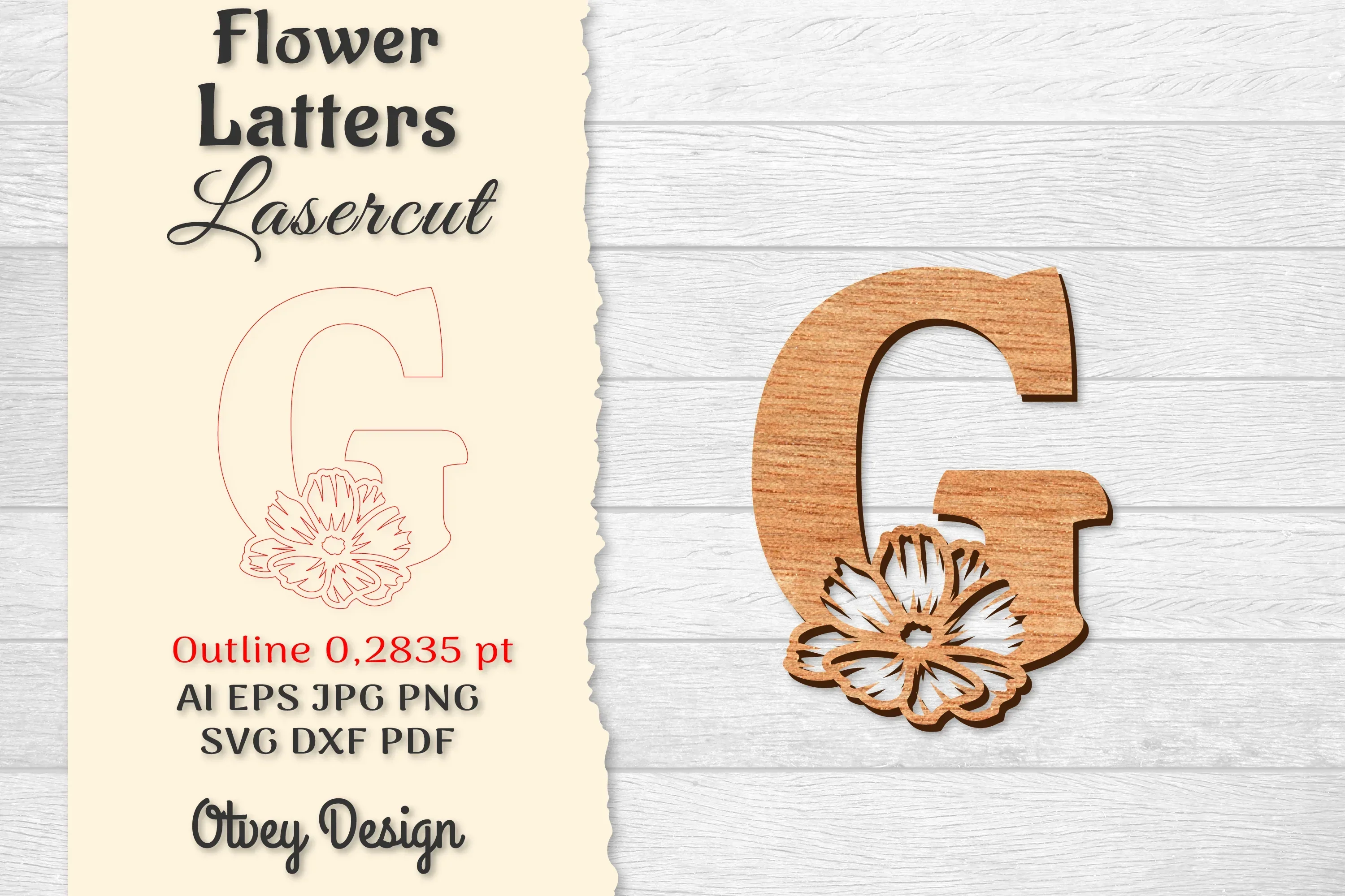 Flower Letters Laser Cut SVG Bundle