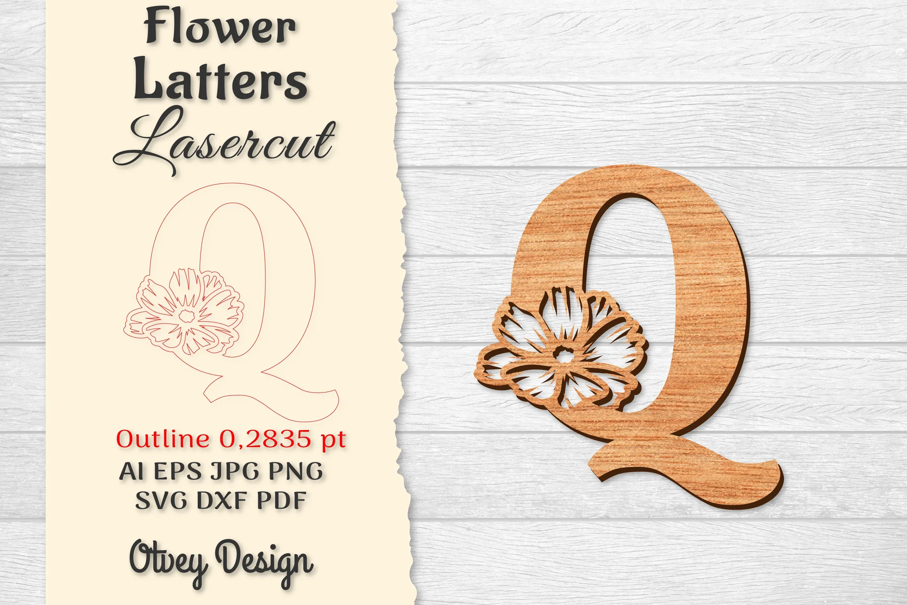 Flower Letters Laser Cut SVG Bundle