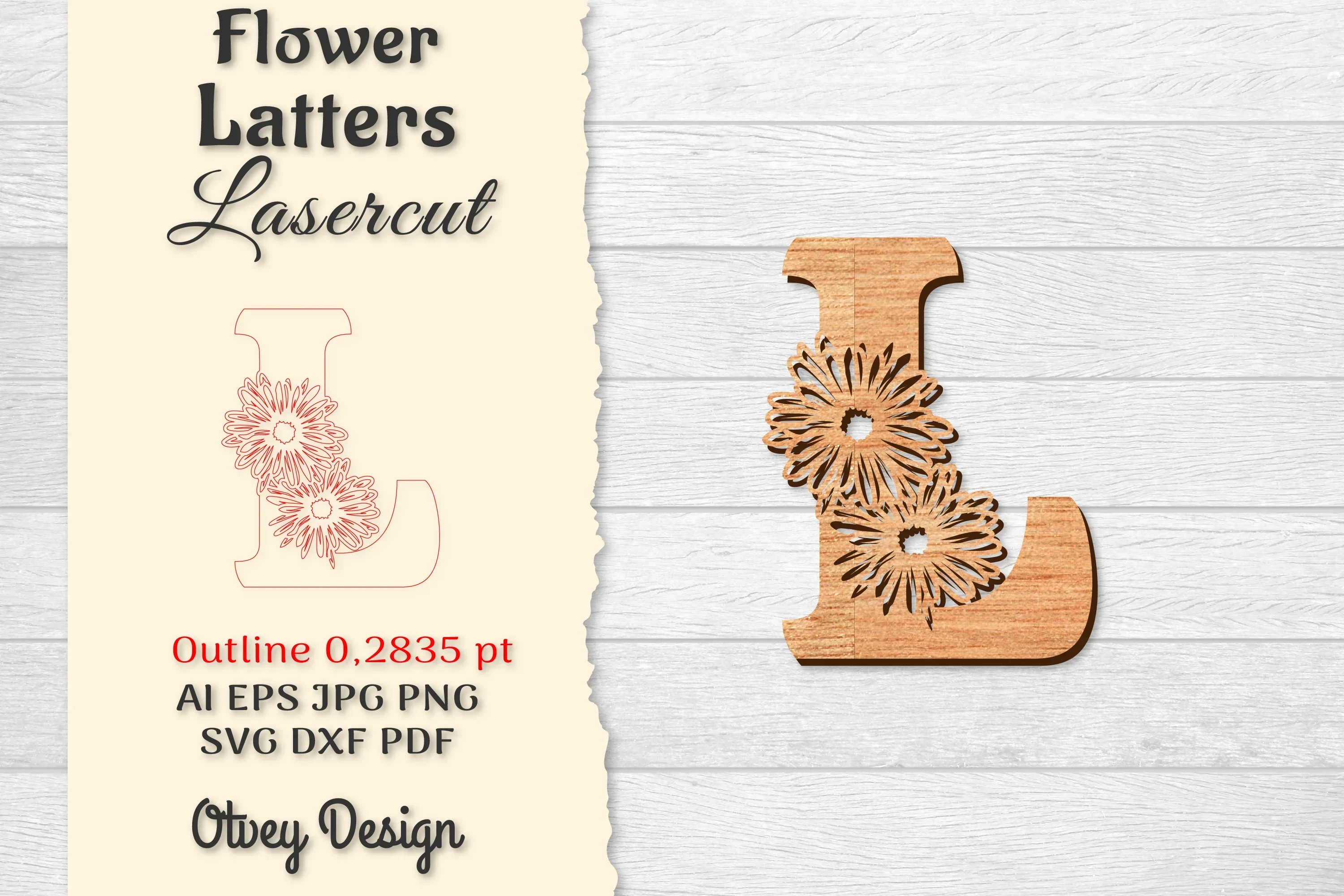 Flower Letters Laser Cut SVG Bundle