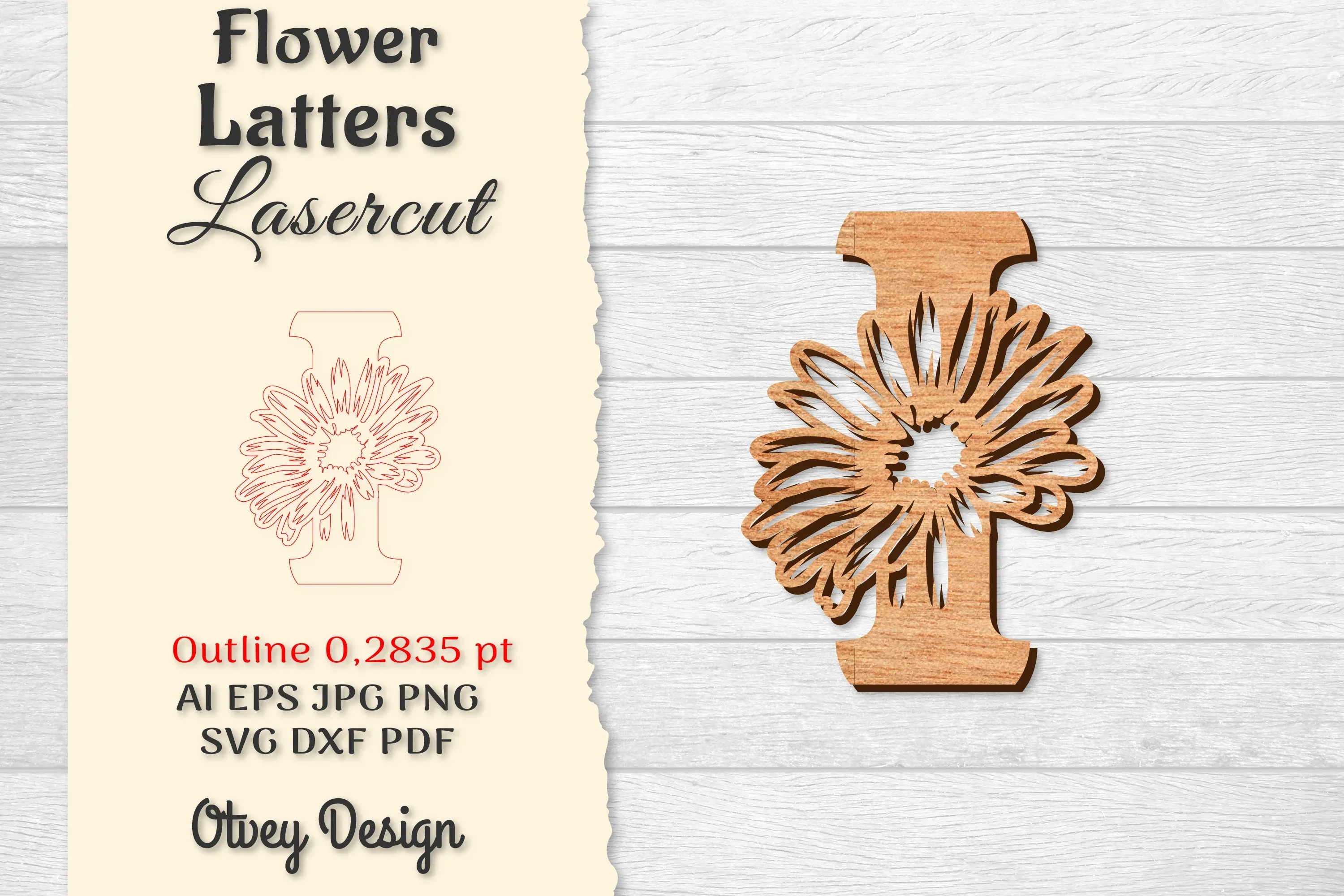 Flower Letters Laser Cut SVG Bundle
