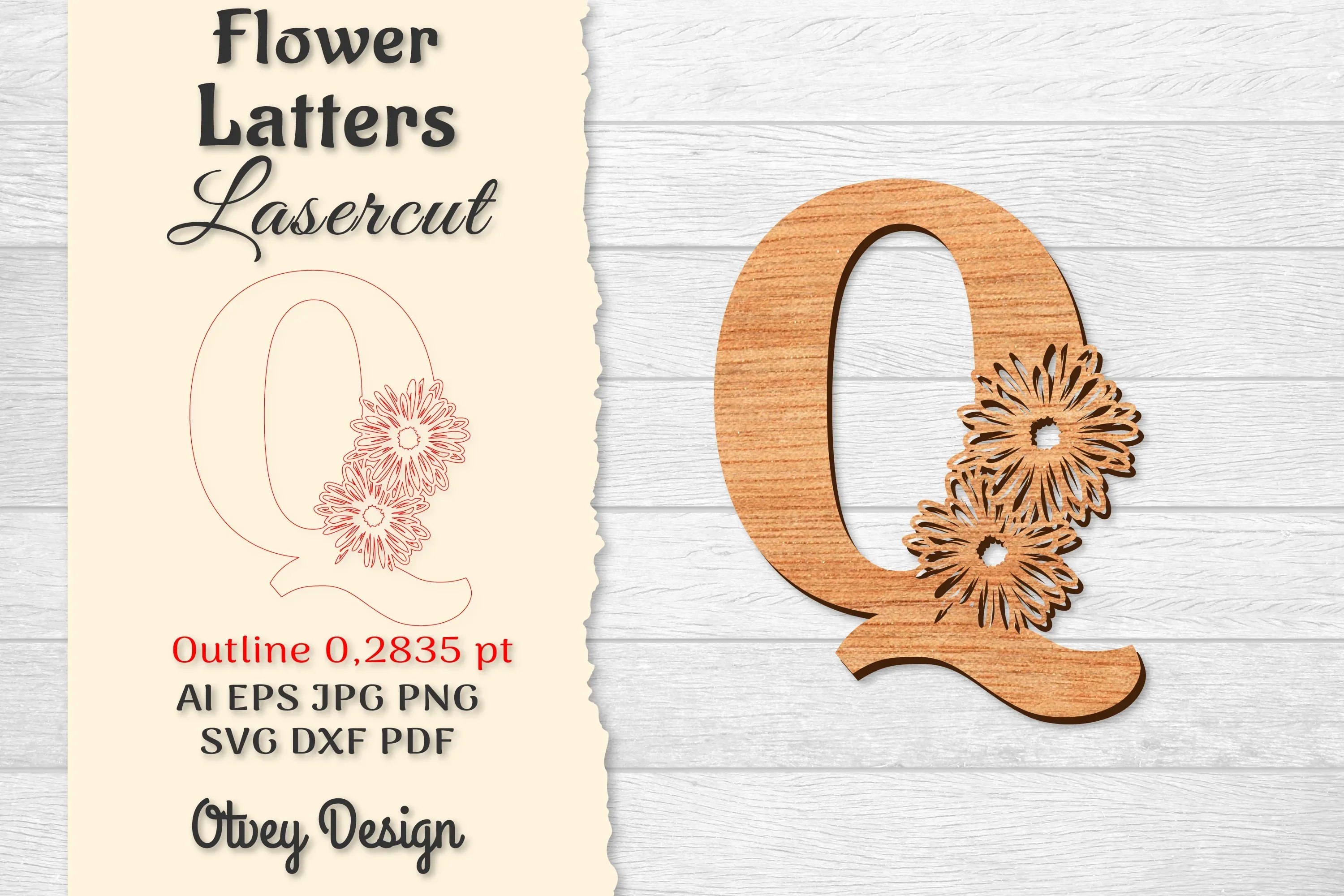 Flower Letters Laser Cut SVG Bundle