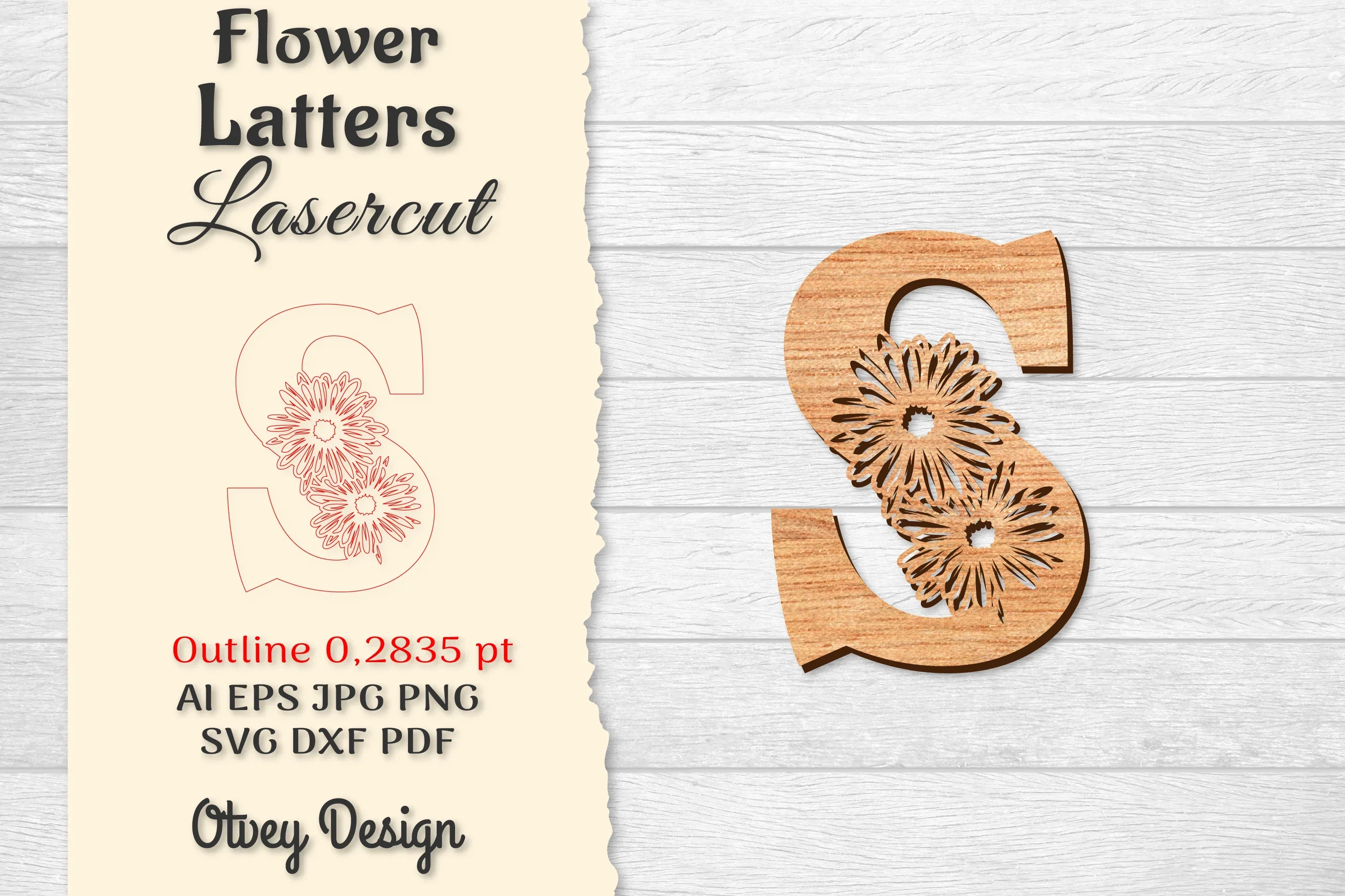 Flower Letters Laser Cut SVG Bundle