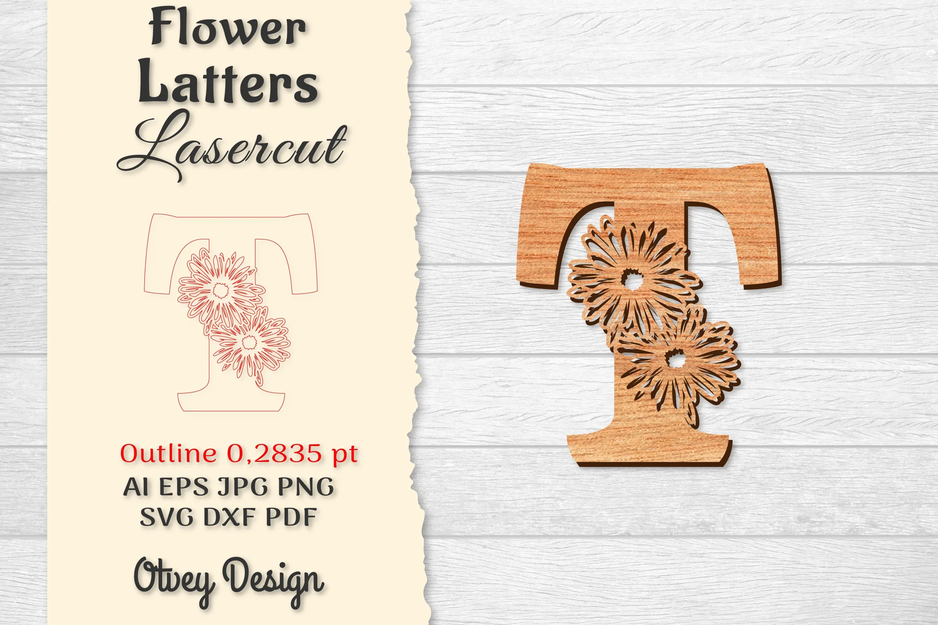 Flower Letters Laser Cut SVG Bundle