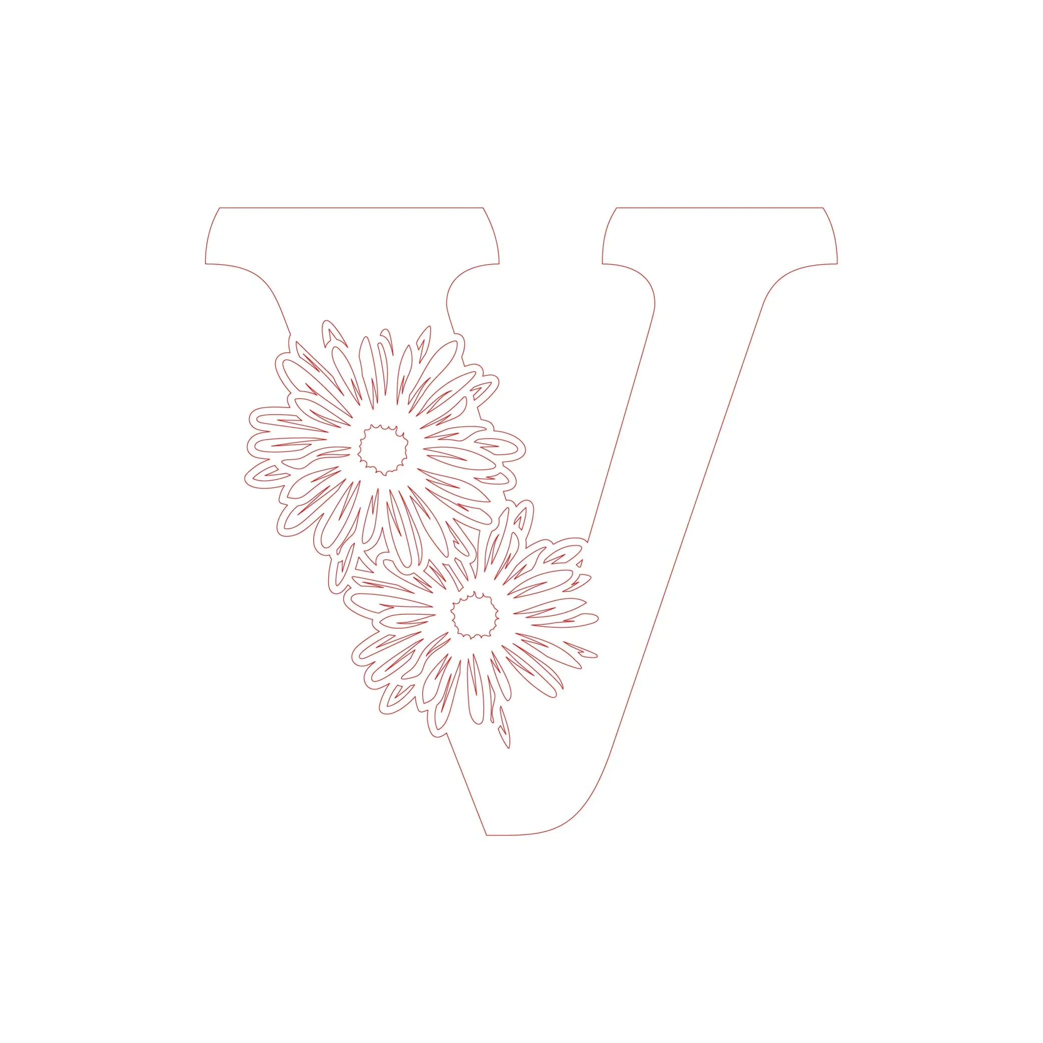 Flower Letters Laser Cut SVG Bundle - Image 2
