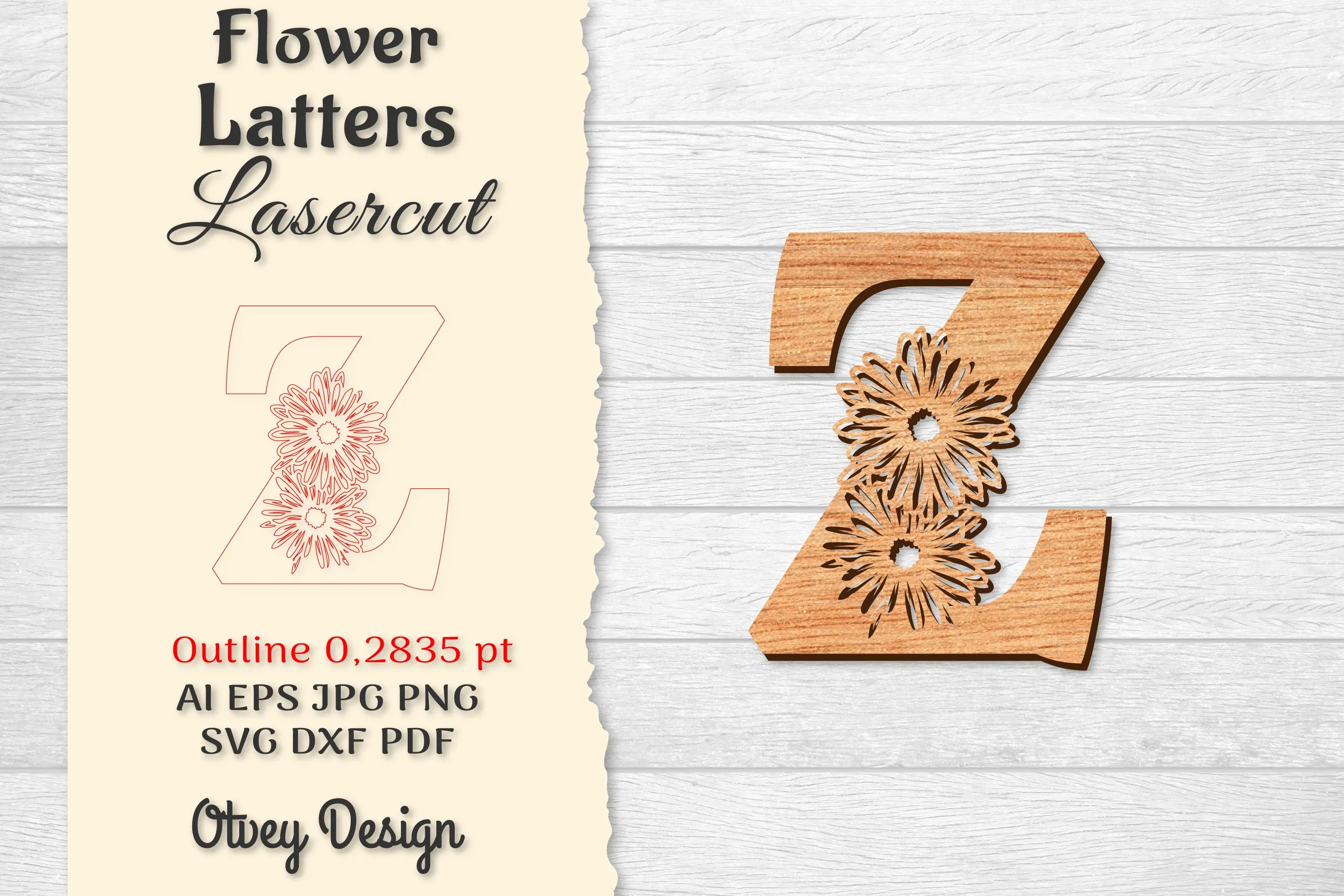Flower Letters Laser Cut SVG Bundle