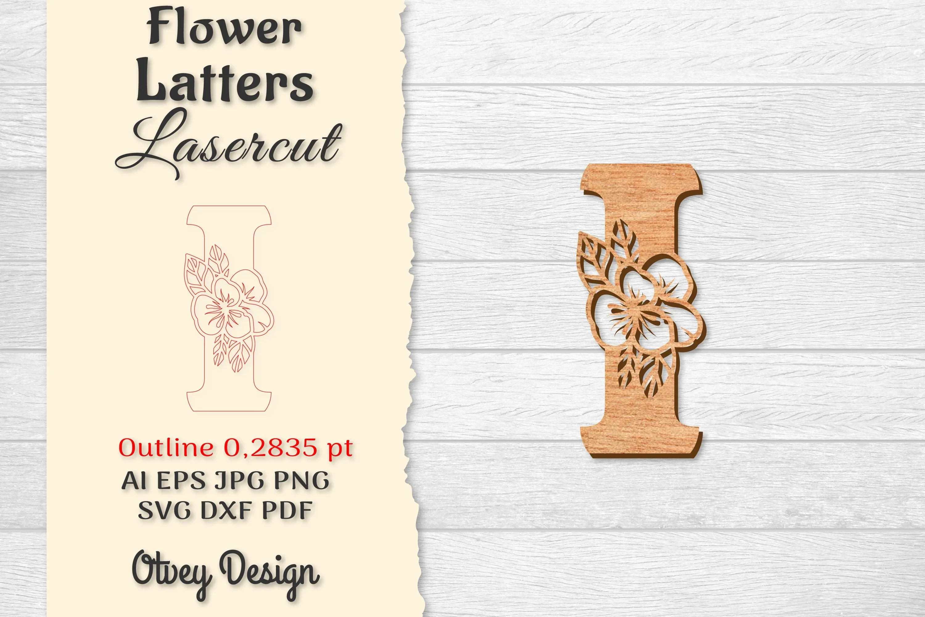 Flower Letters Laser Cut SVG Bundle