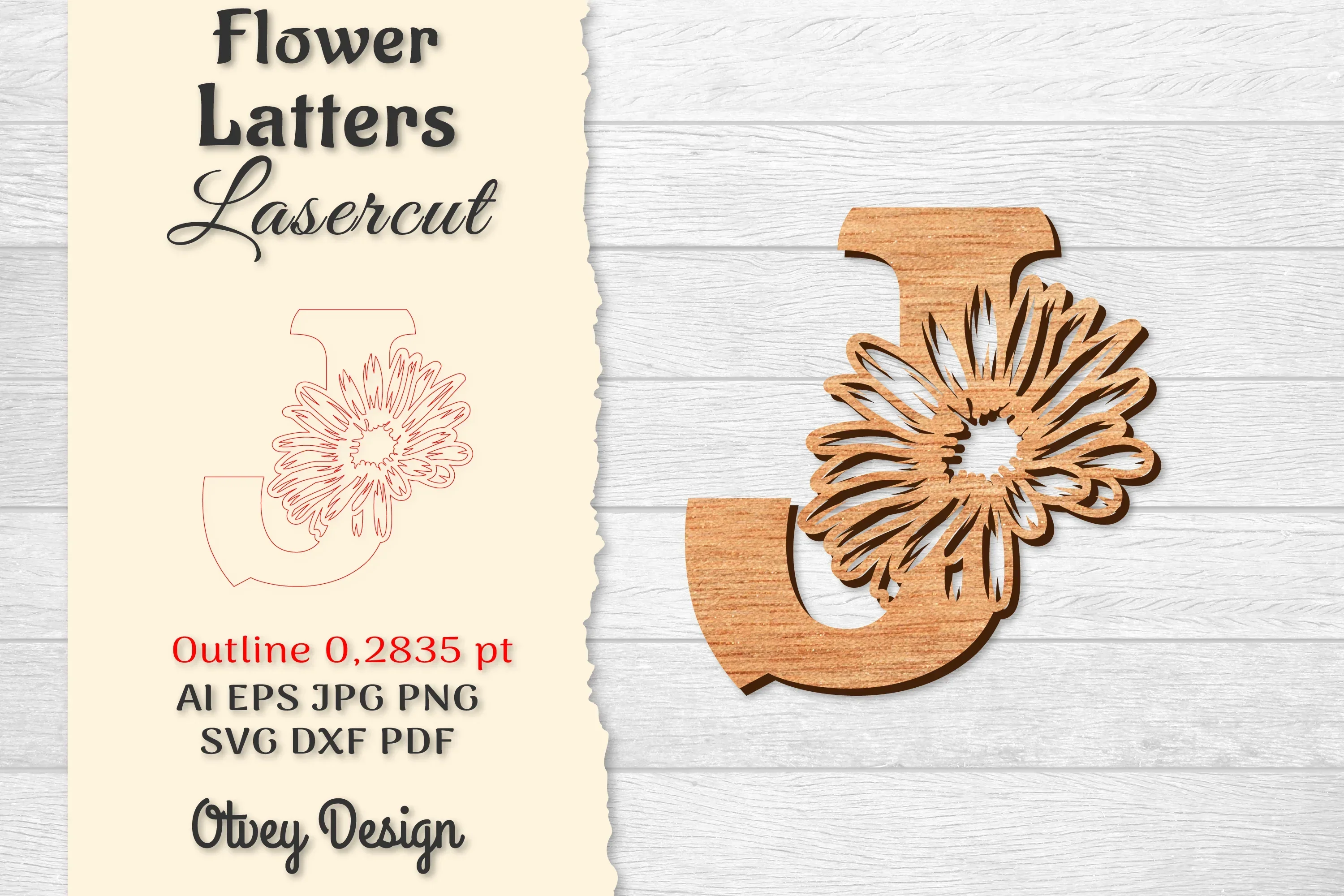 Flower Letters Laser Cut SVG Bundle