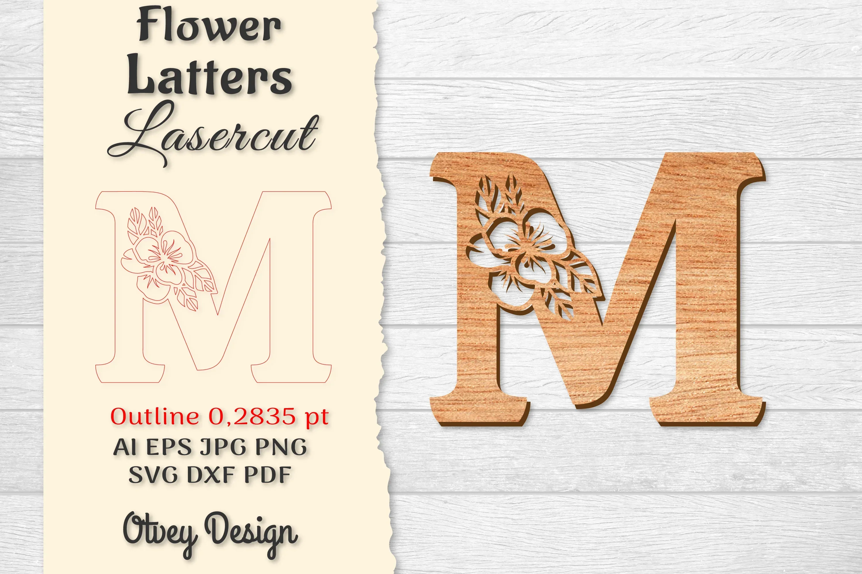 Flower Letters Laser Cut SVG Bundle