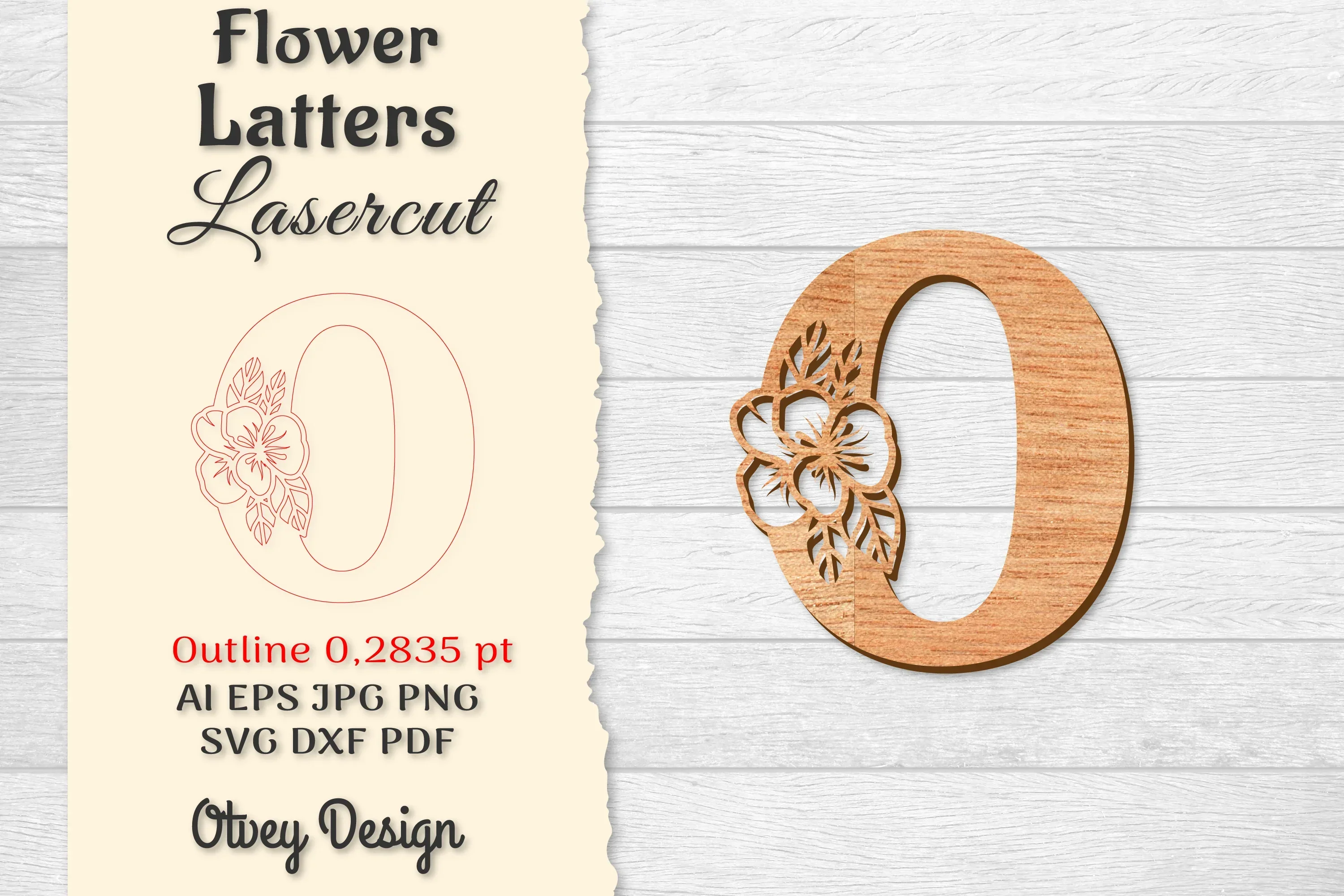 Flower Letters Laser Cut SVG Bundle