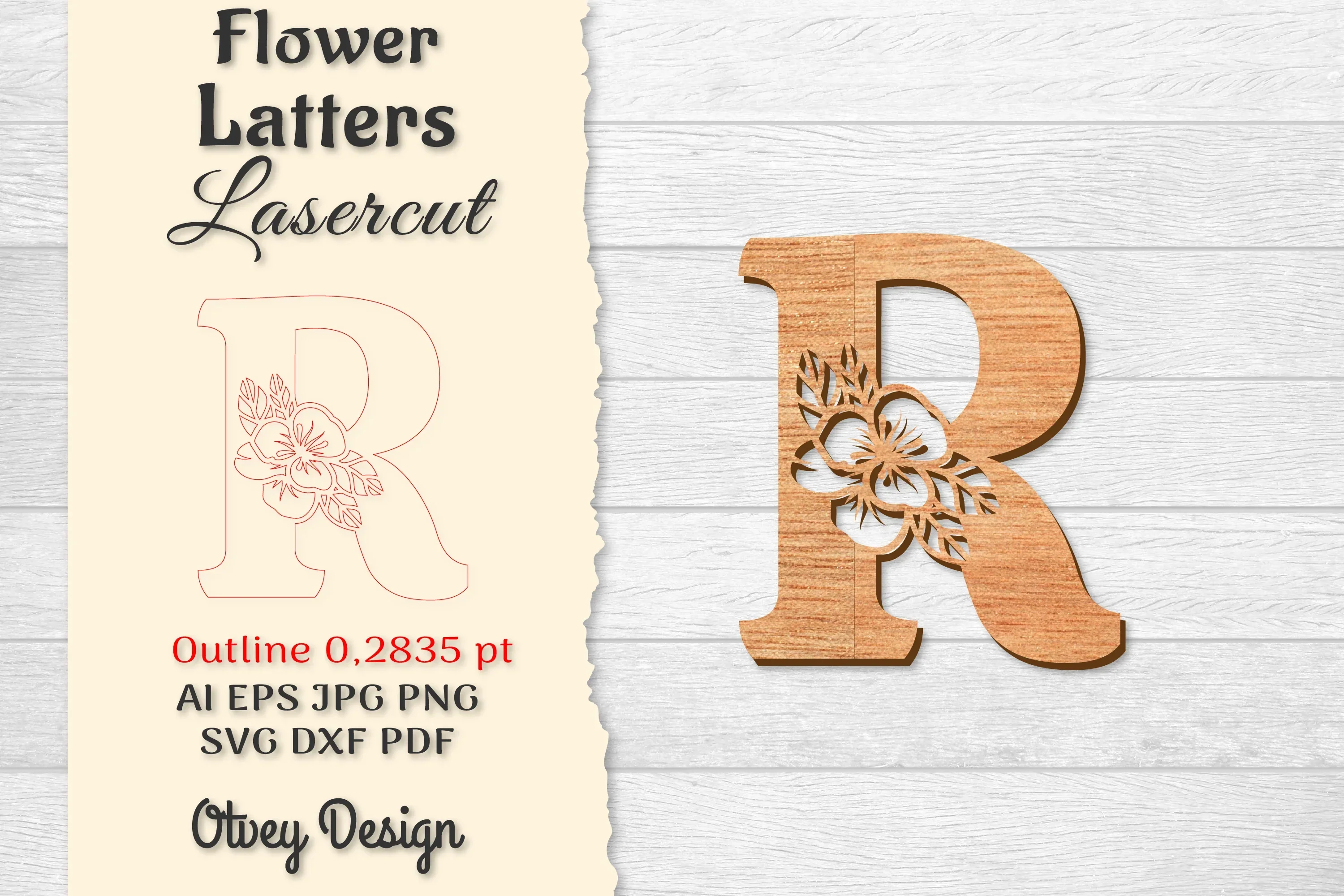 Flower Letters Laser Cut SVG Bundle