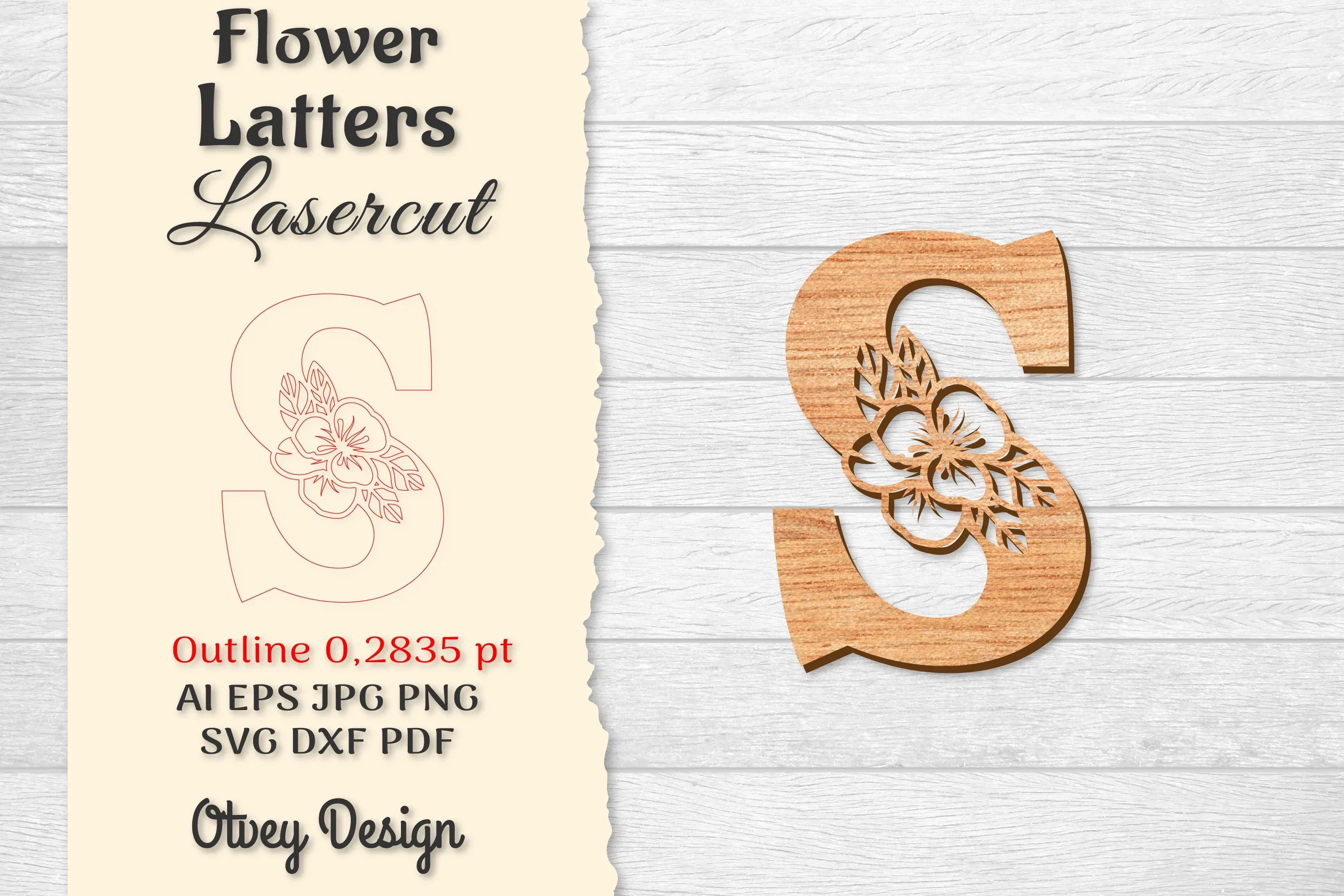 Flower Letters Laser Cut SVG Bundle