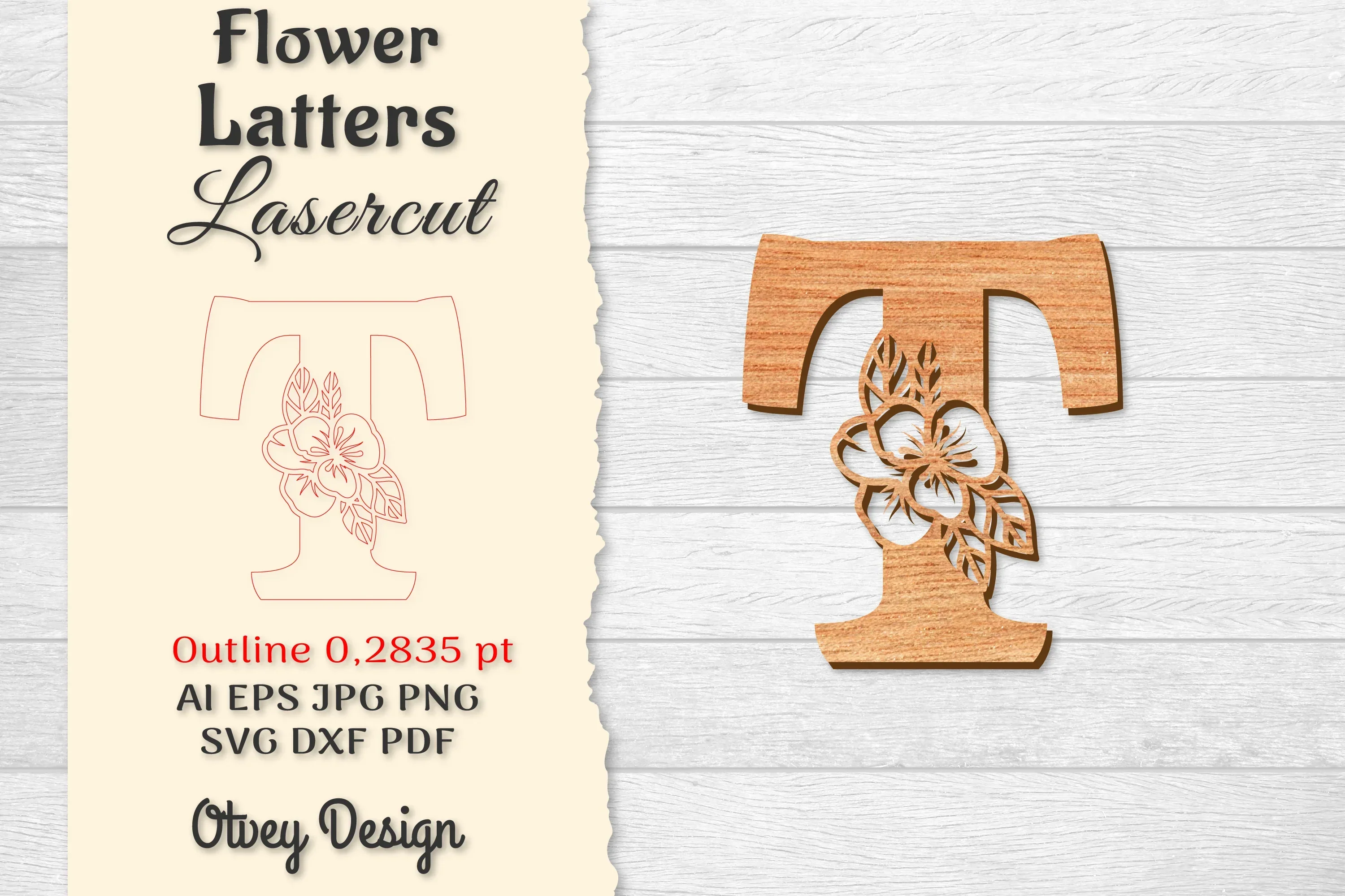 Flower Letters Laser Cut SVG Bundle