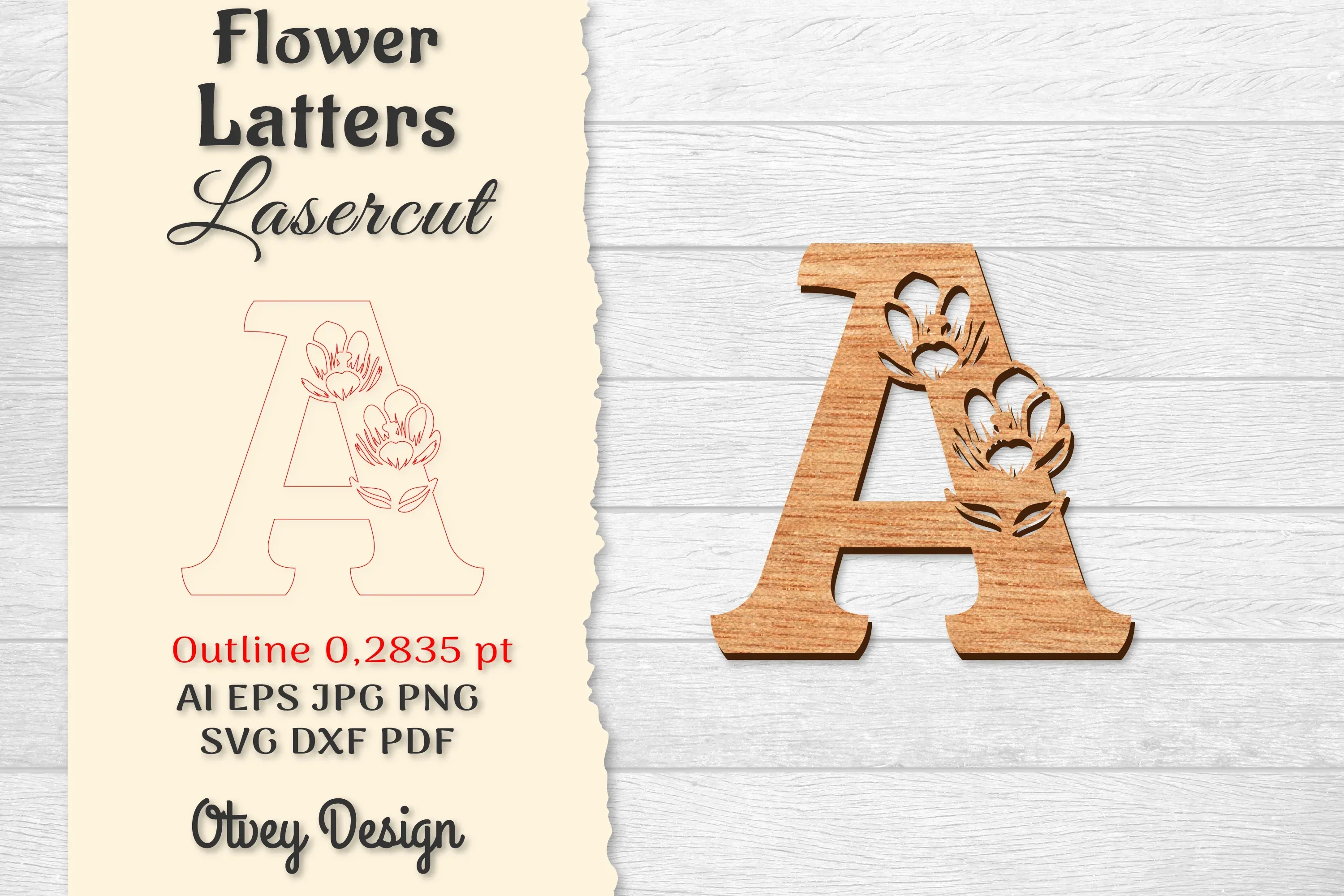 Flower Letters Laser Cut SVG Bundle