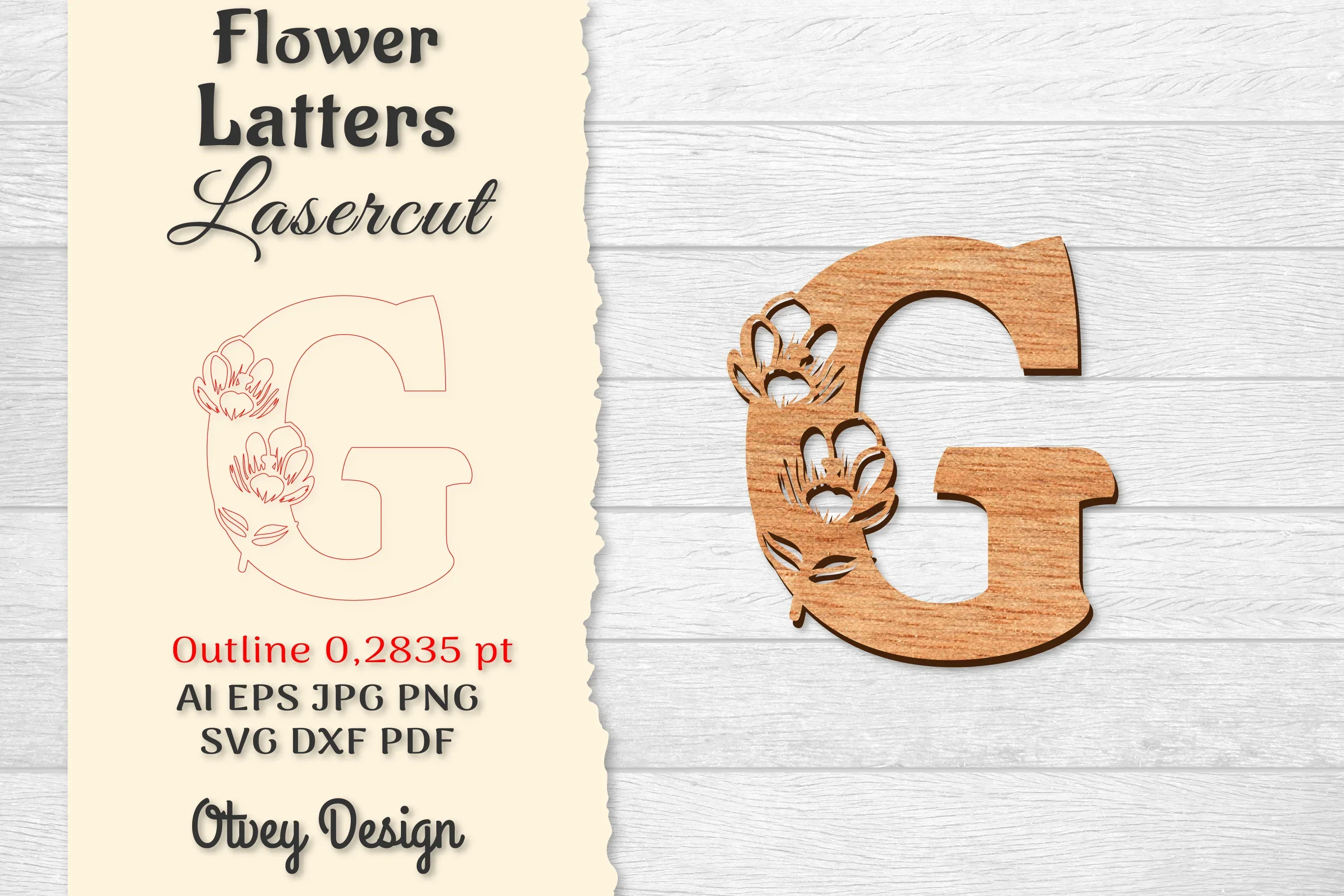 Flower Letters Laser Cut SVG Bundle