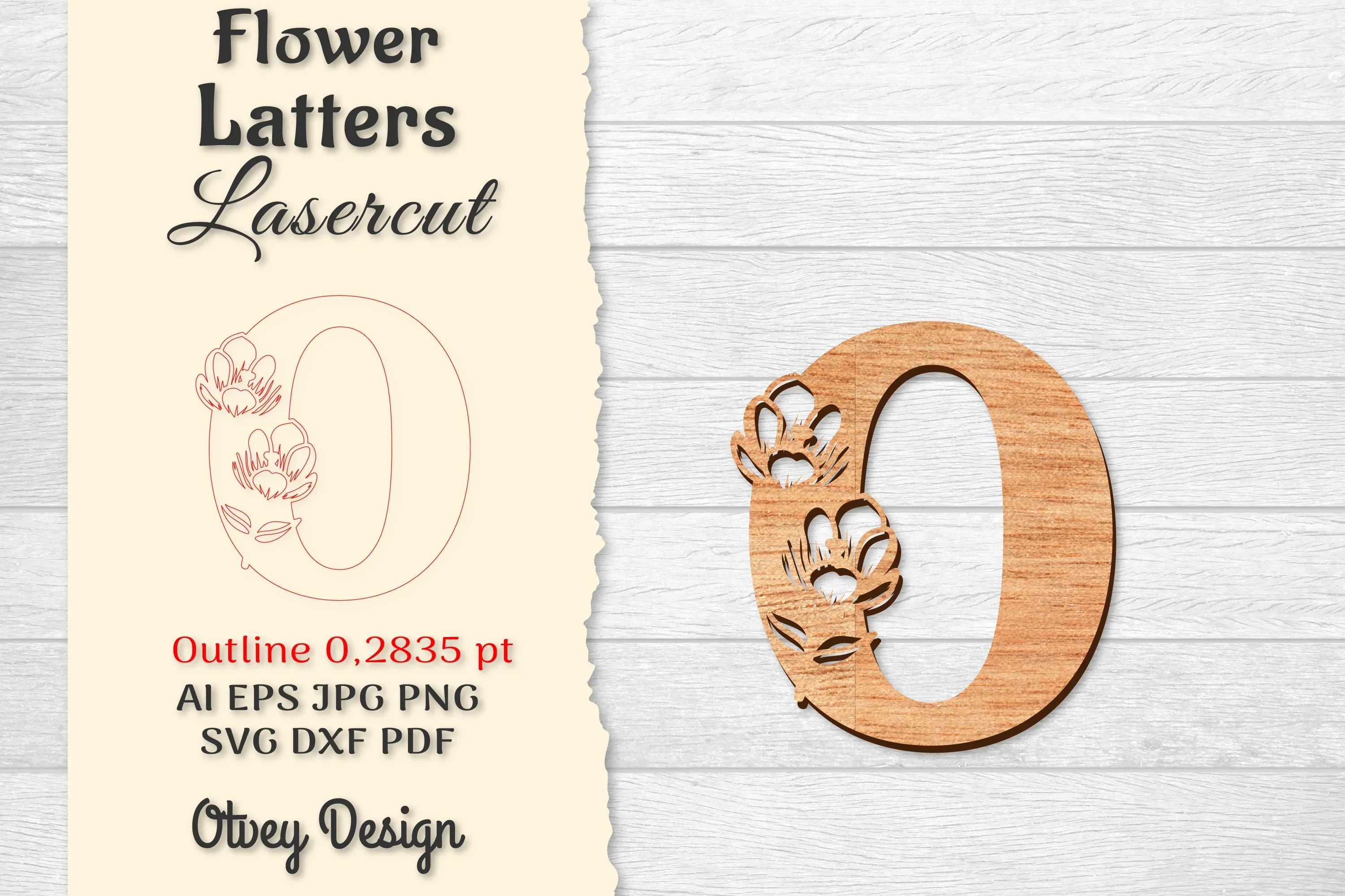 Flower Letters Laser Cut SVG Bundle