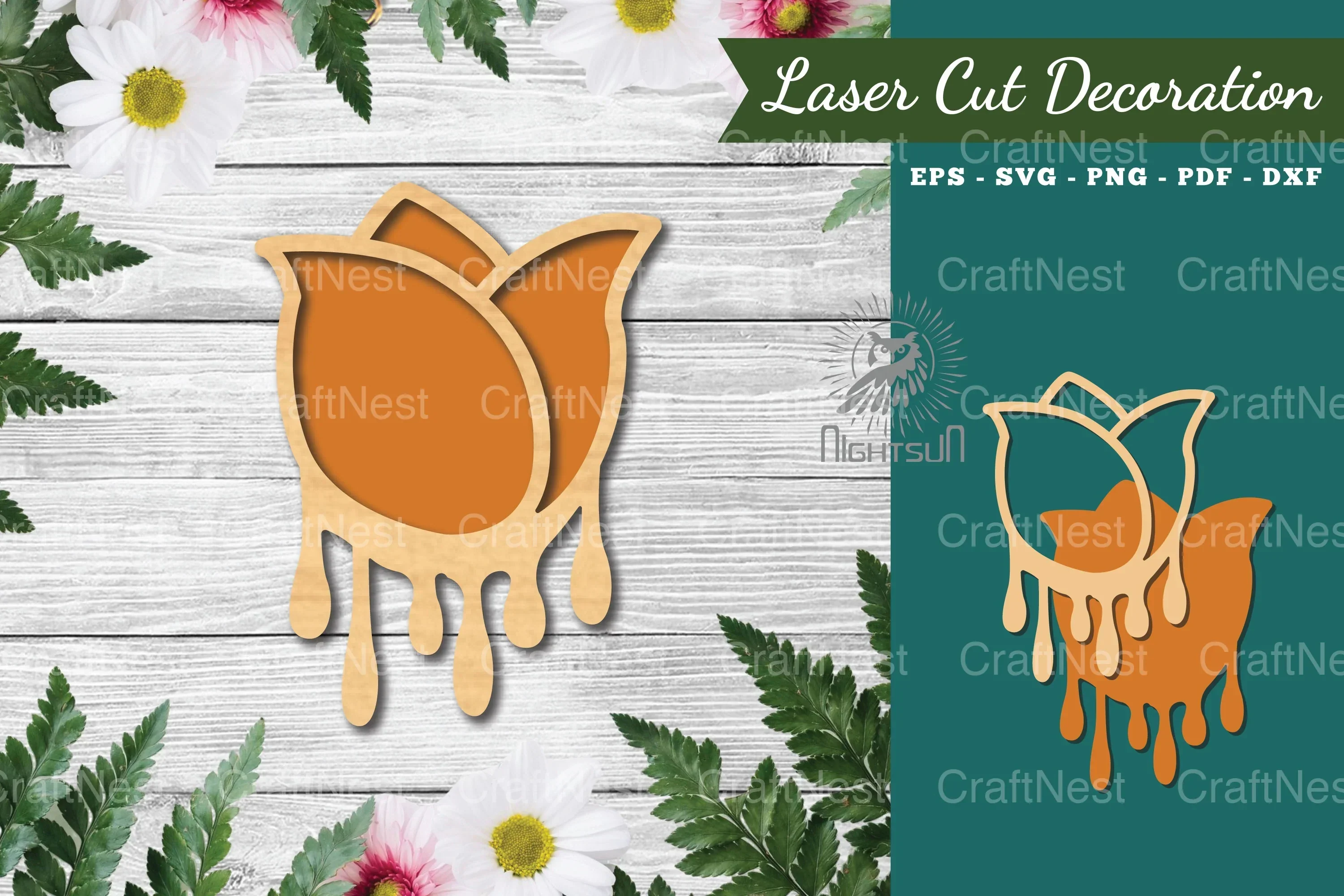 Flower Melted Laser Cut Decoration Clipart Bundle