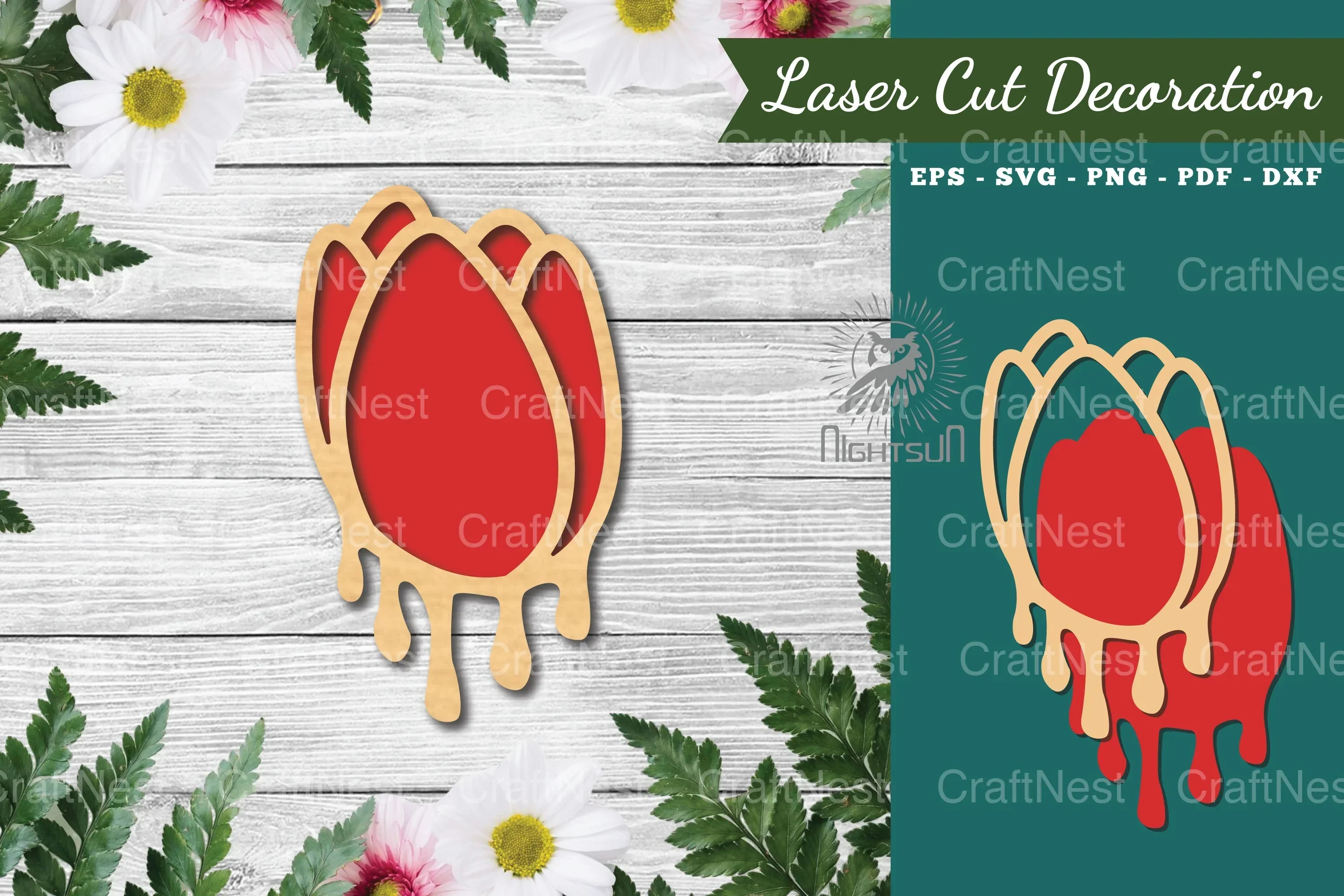 Flower Melted Laser Cut Decoration Clipart Bundle