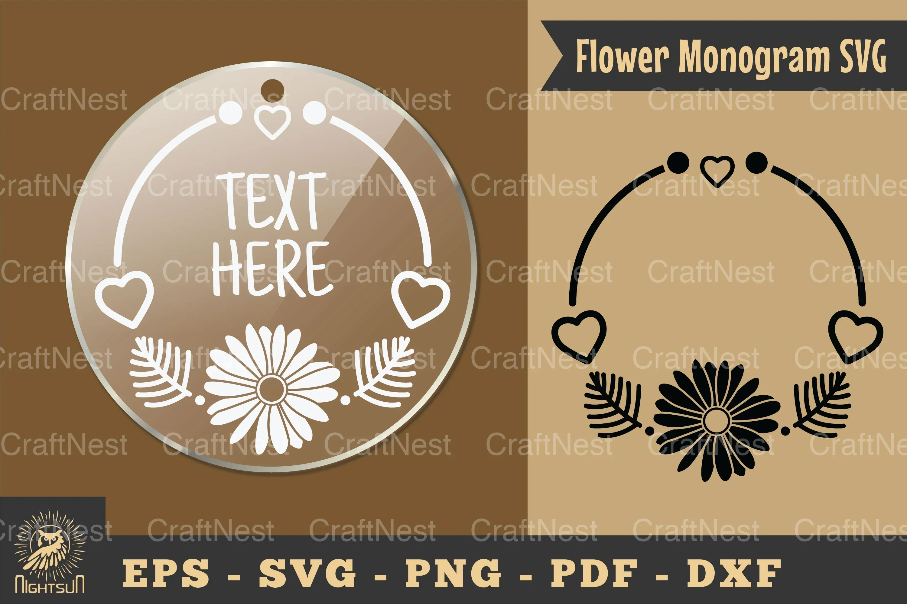 Flower Monogram SVG Silhouette Clipart Bundle