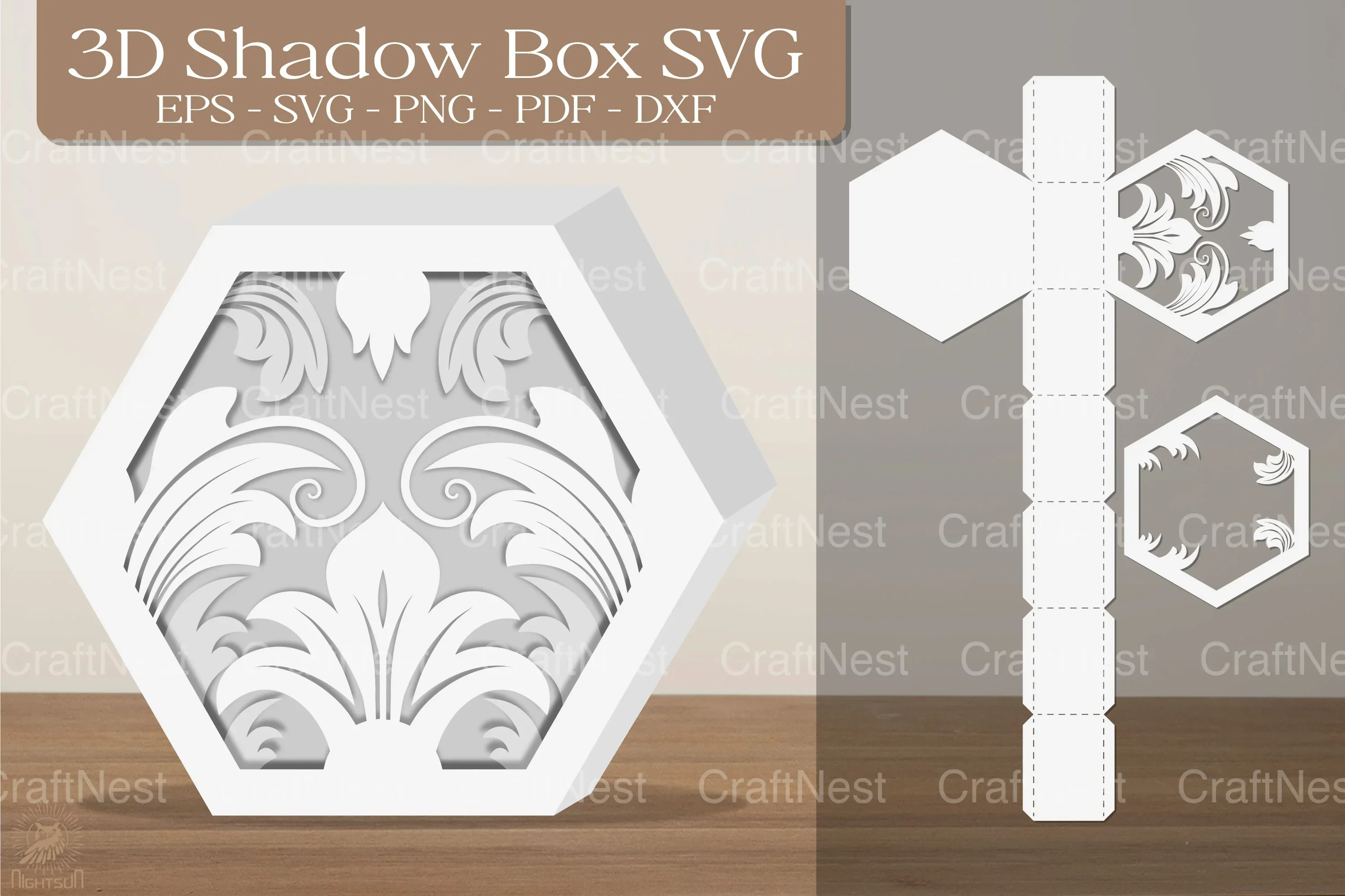 Flower Ornament 3D Shadow Box Clipart Bundle