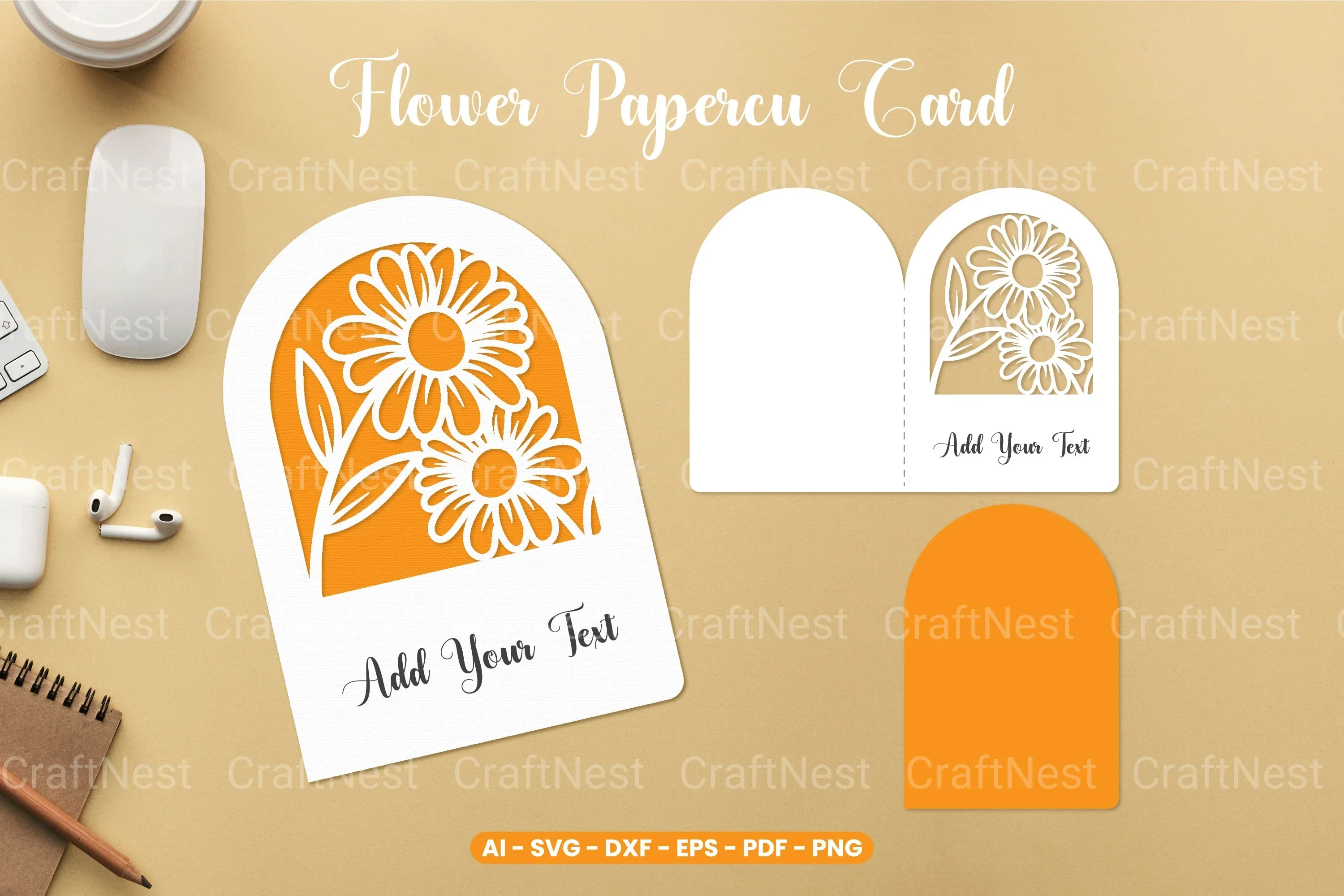 Flower Papercut Card SVG Bundle