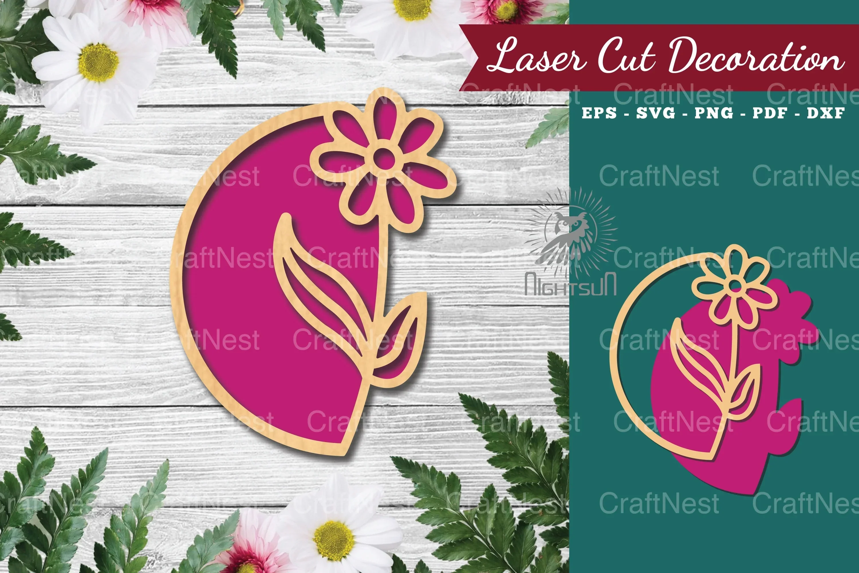 Flower Sign Laser Cut Decoration Clipart Bundle