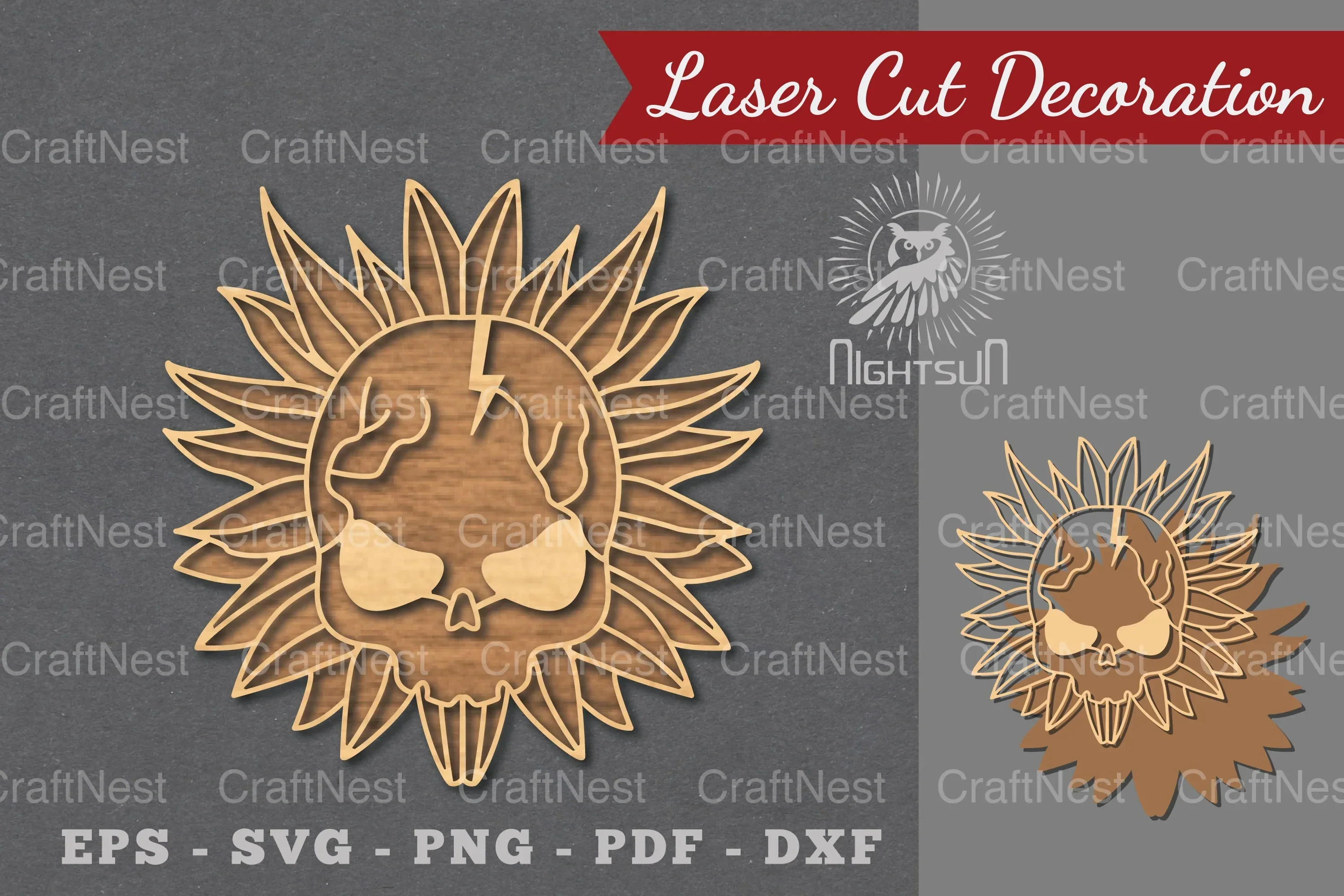 Flower Skull Laser Cut Decoration Clipart Bundle