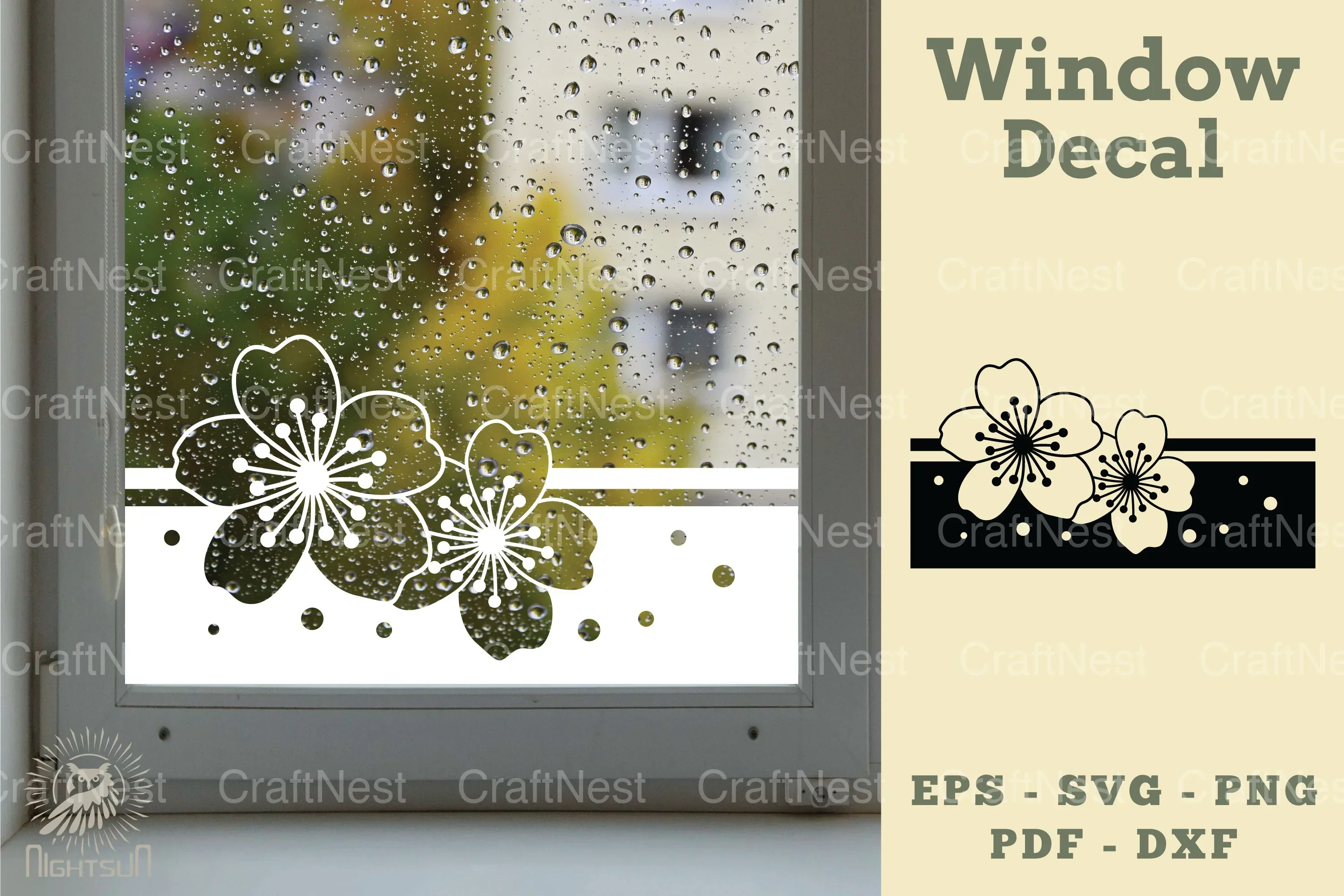 Flower Window Decal SVG Bundle