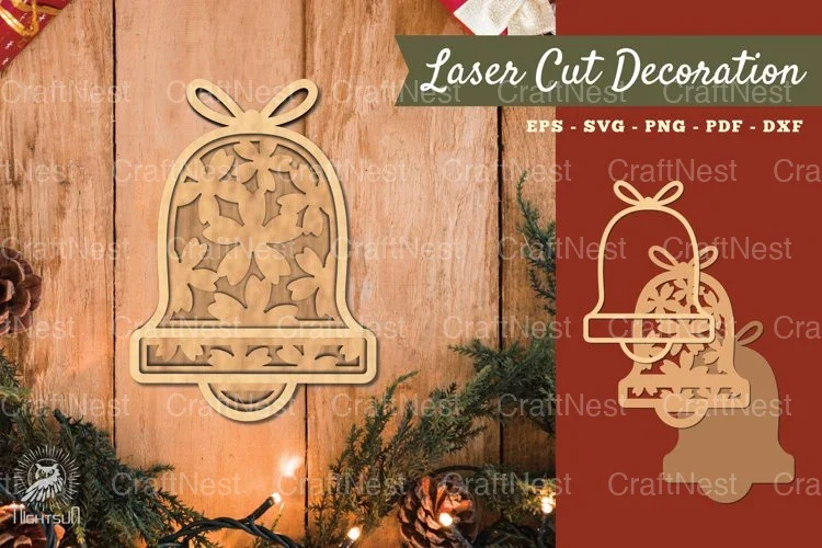 Flowers Bell 3D Lasercut Decoration Clipart Bundle