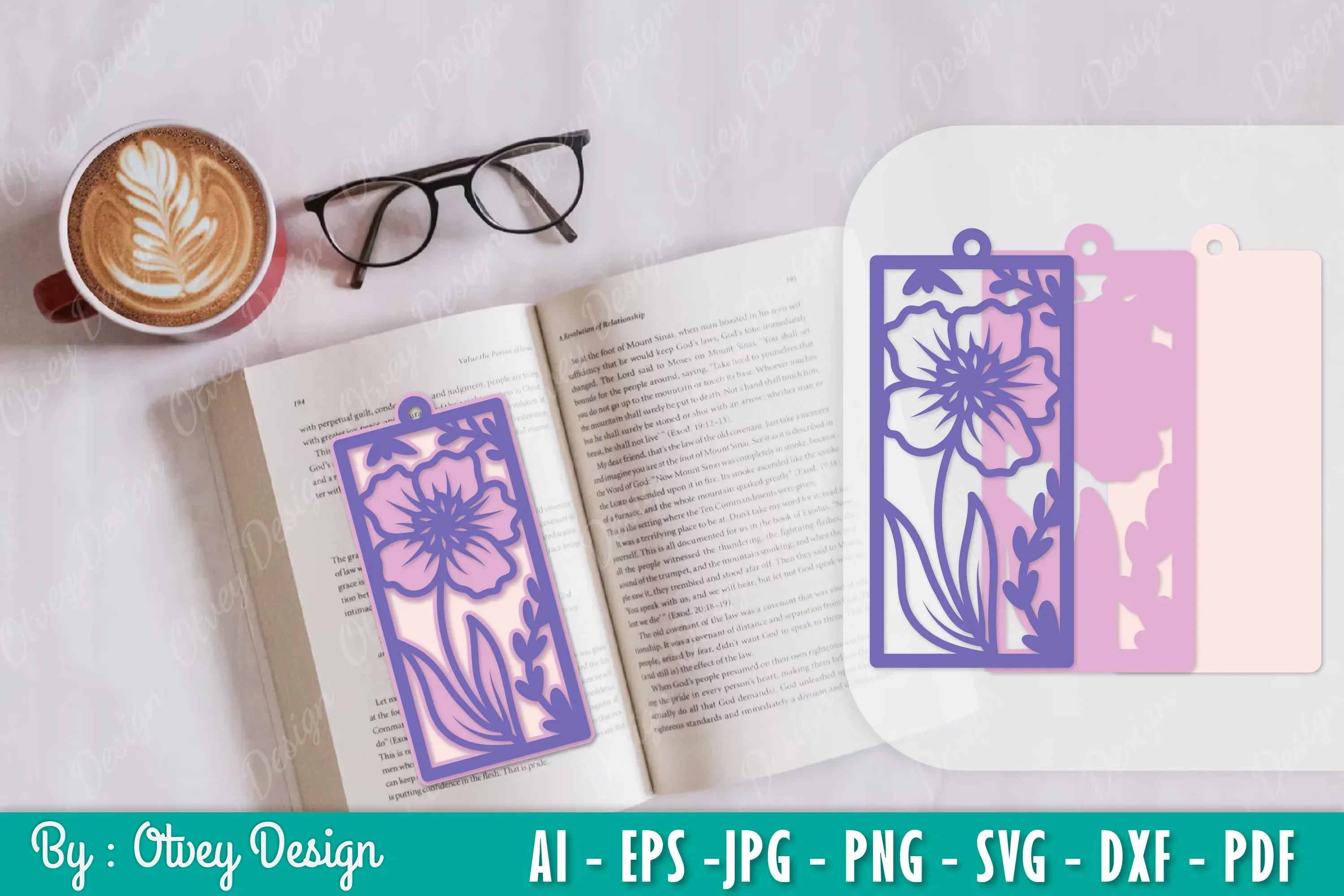 Flowers Bookmark SVG Bundle