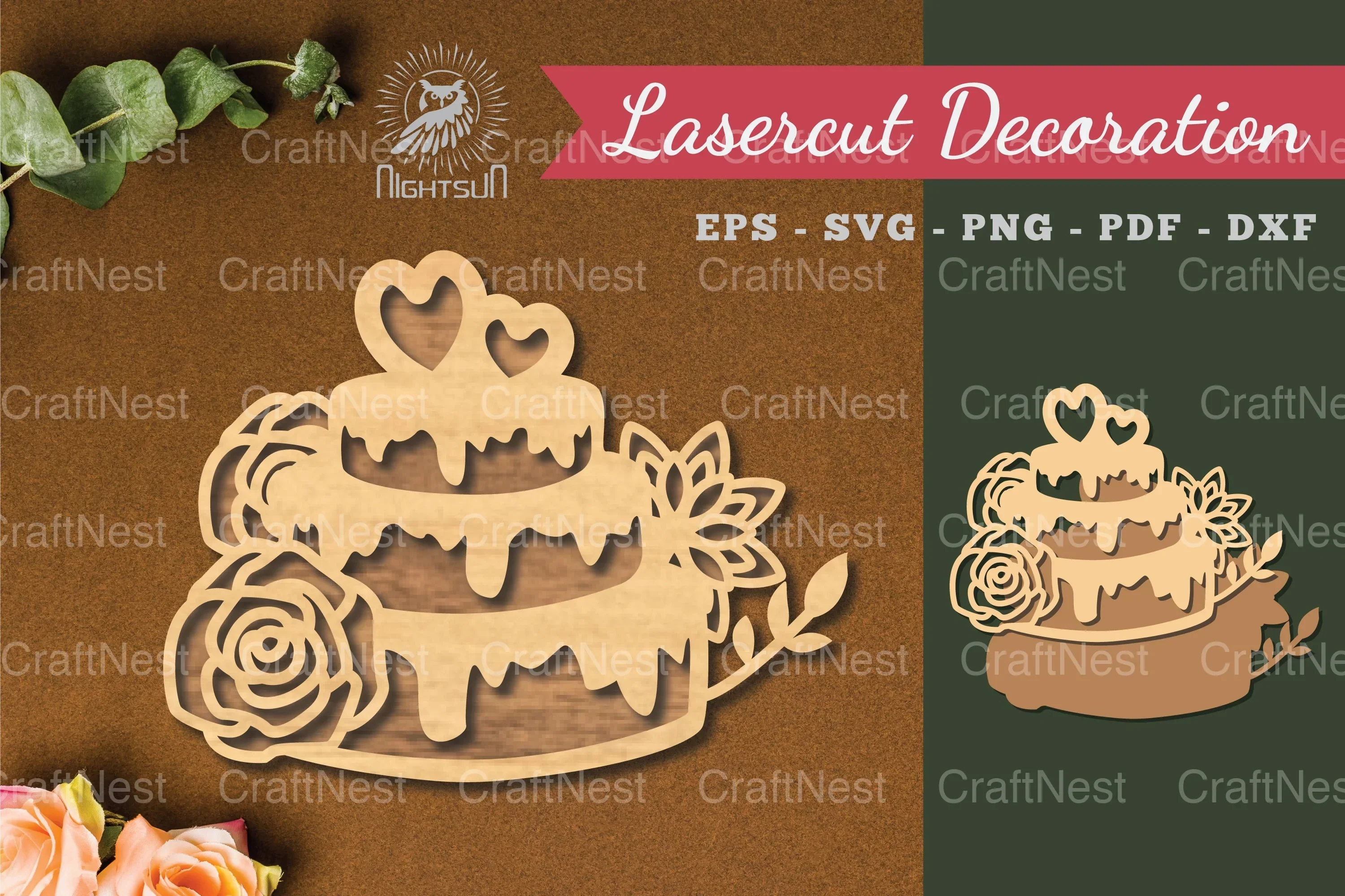 Flowers Cake Laser Cut Decoration Bundle