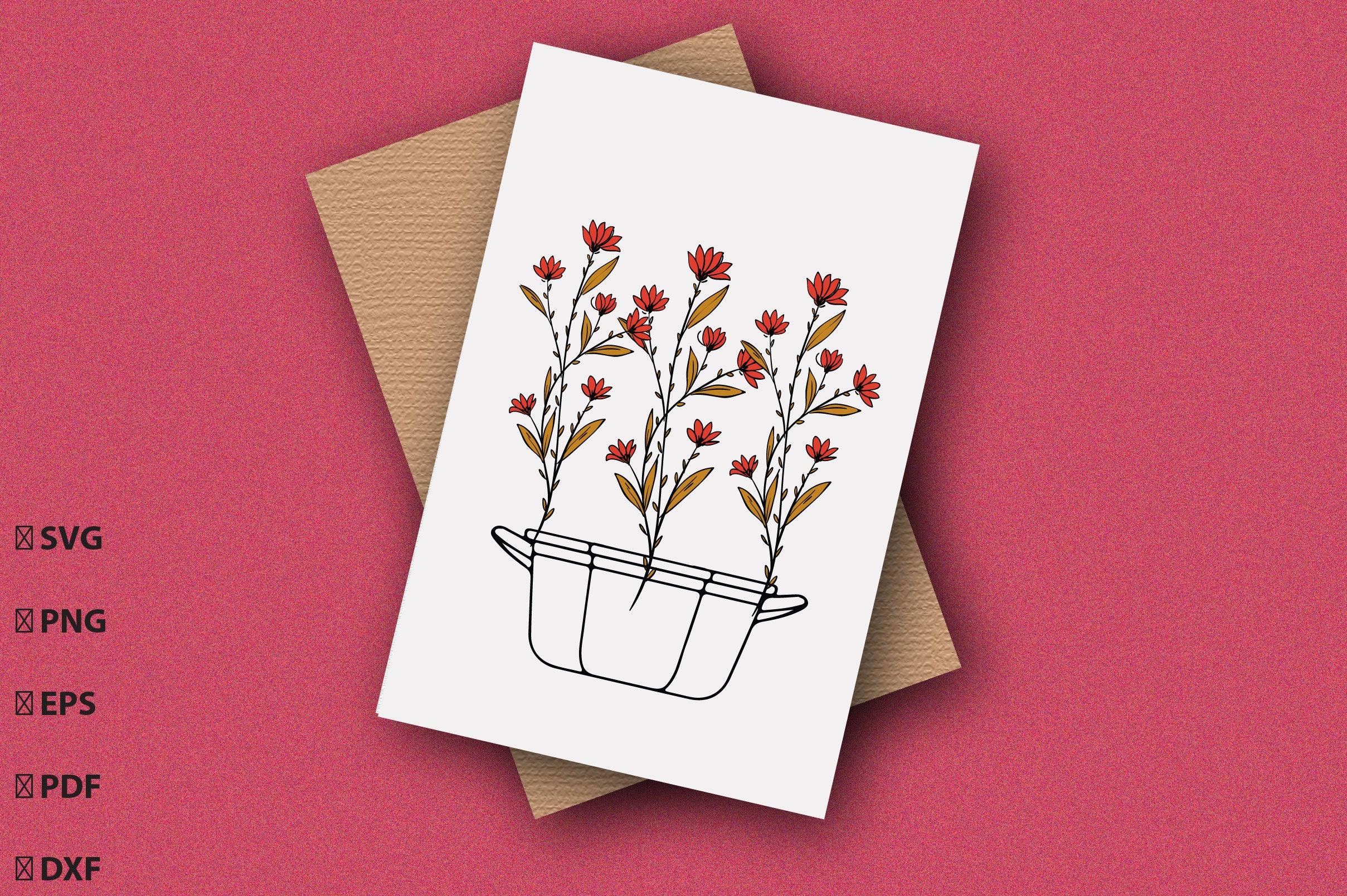 Flowers Card Flowers Illustrations With Recycled Envelope Bundle - Image 11