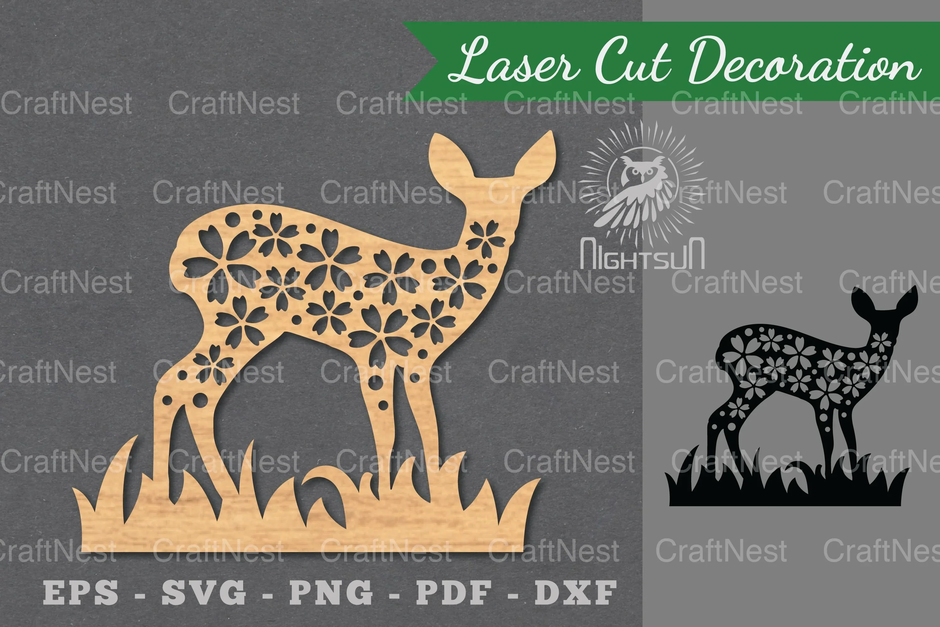 Flowers Deer Laser Cut Decoration Bundle