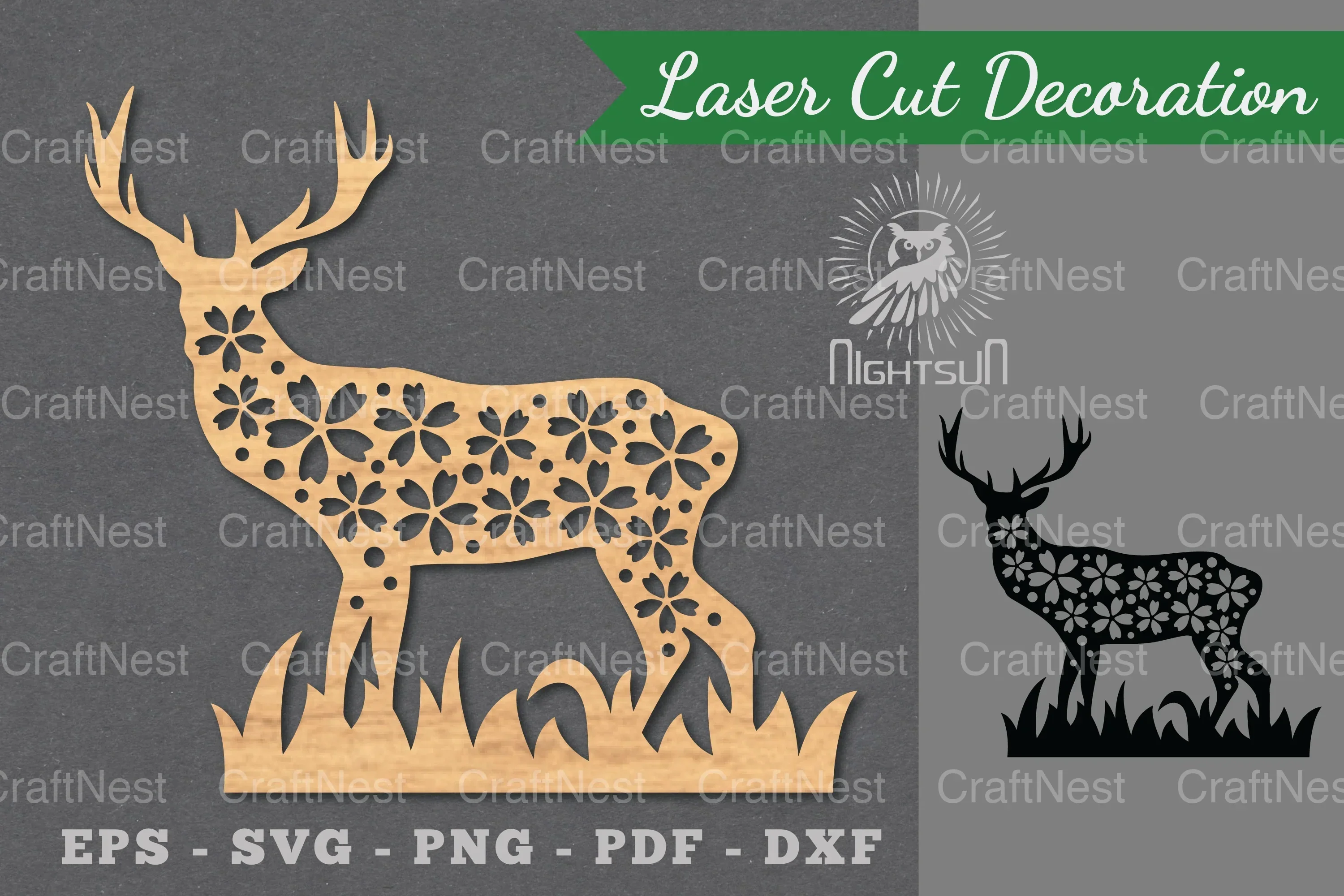 Flowers Deer Laser Cut Decoration Clipart Bundle