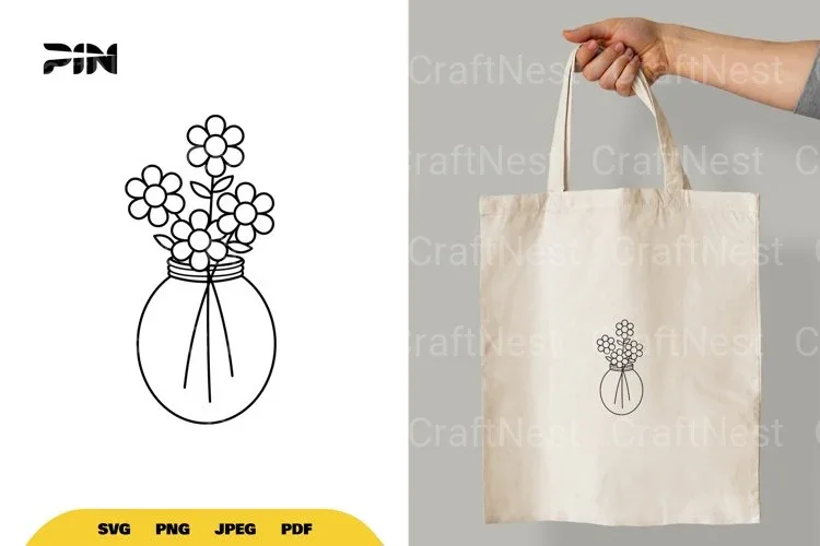 Flowers in Jar SVG Bundle