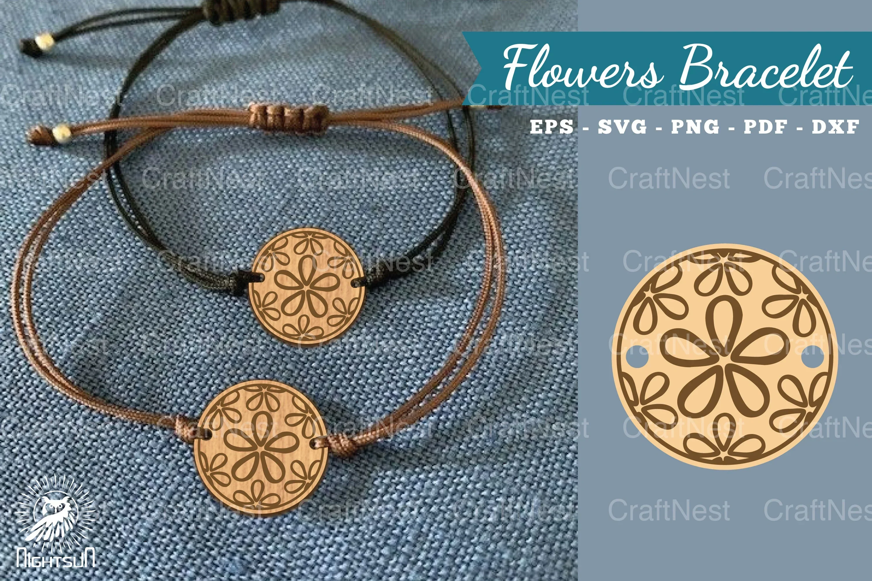 Flowers Laser Cut Bracelet SVG Bundle