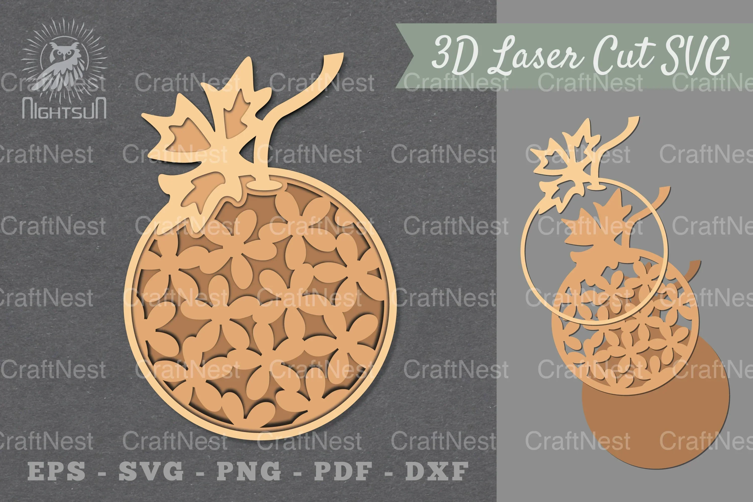 Flowers Melon Lasercut Decoration Clipart Bundle