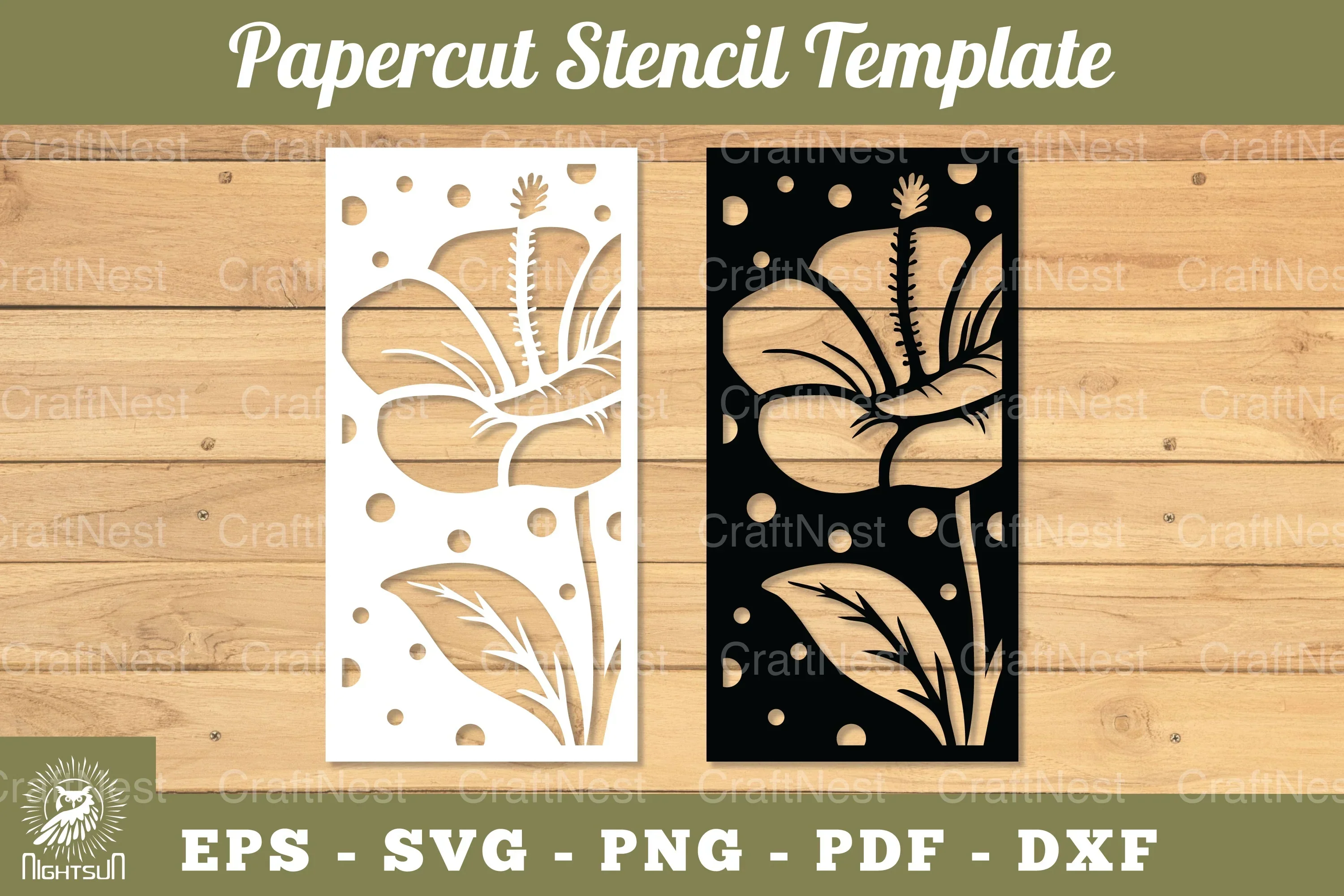 Flowers Papercut Stencil Clipart Bundle