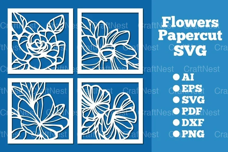 Flowers Papercut SVG Bundle