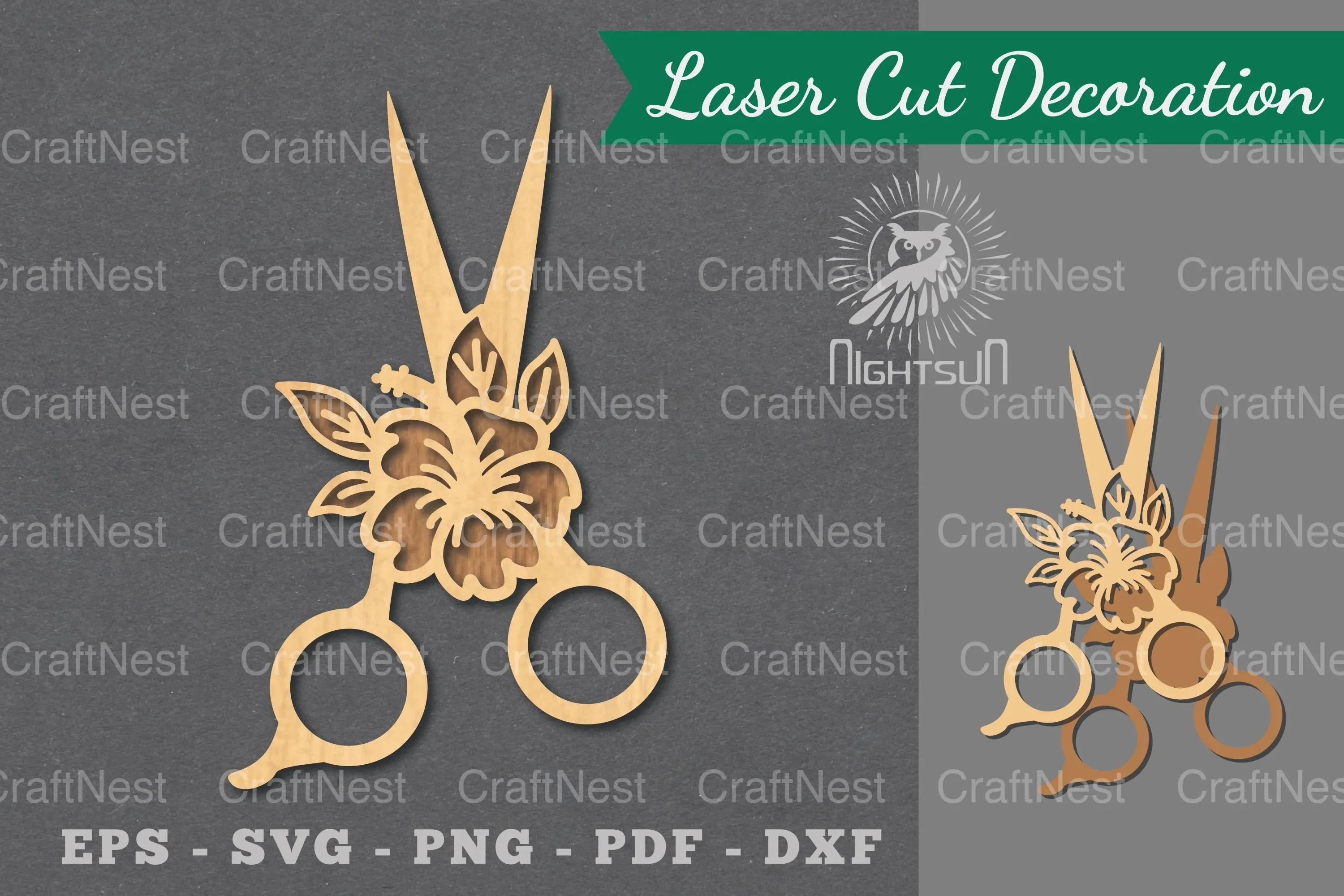 Flowers Scissors Laser Cut Decoration Clipart Bundle