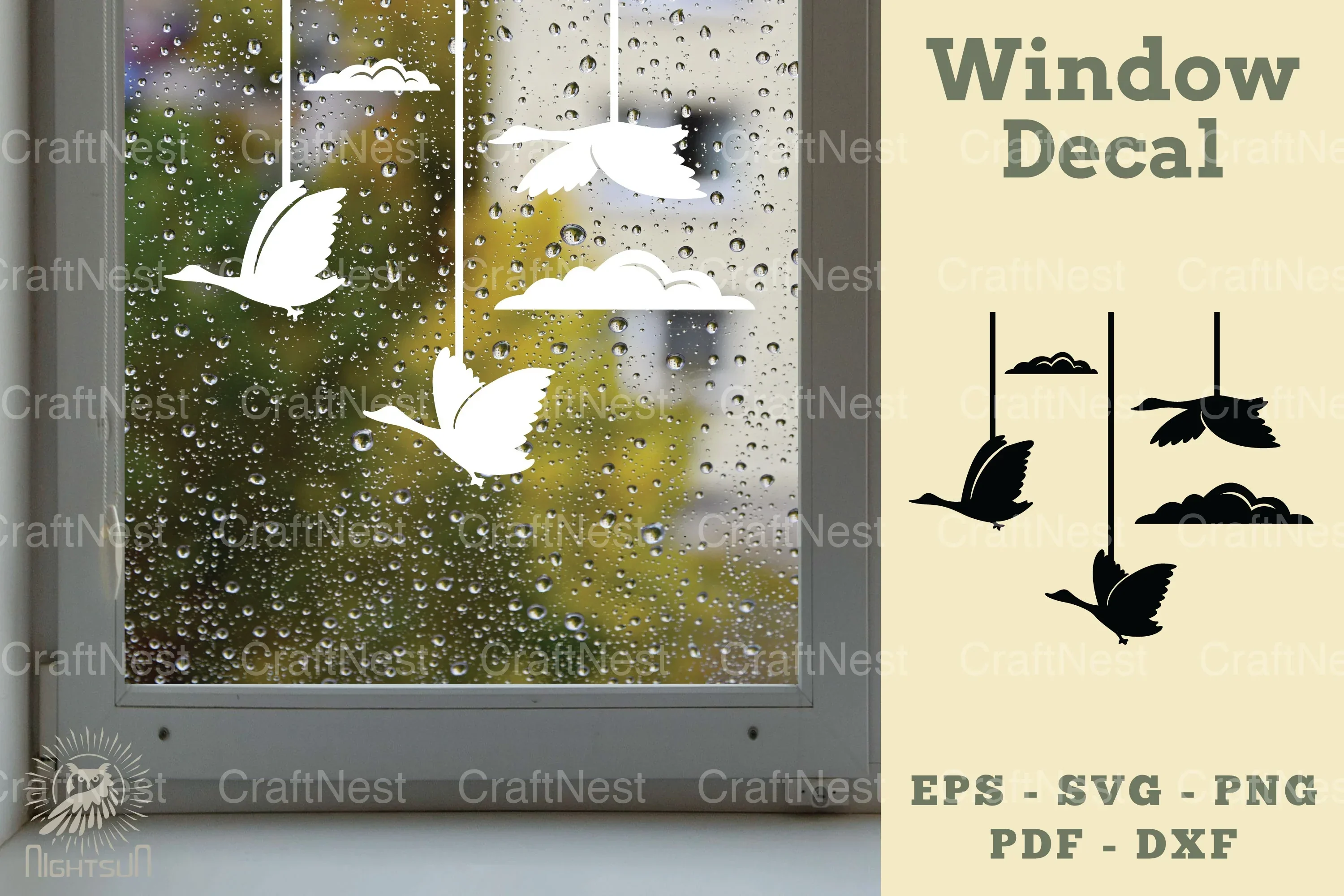 Flying Geese Window Decal Clipart Bundle