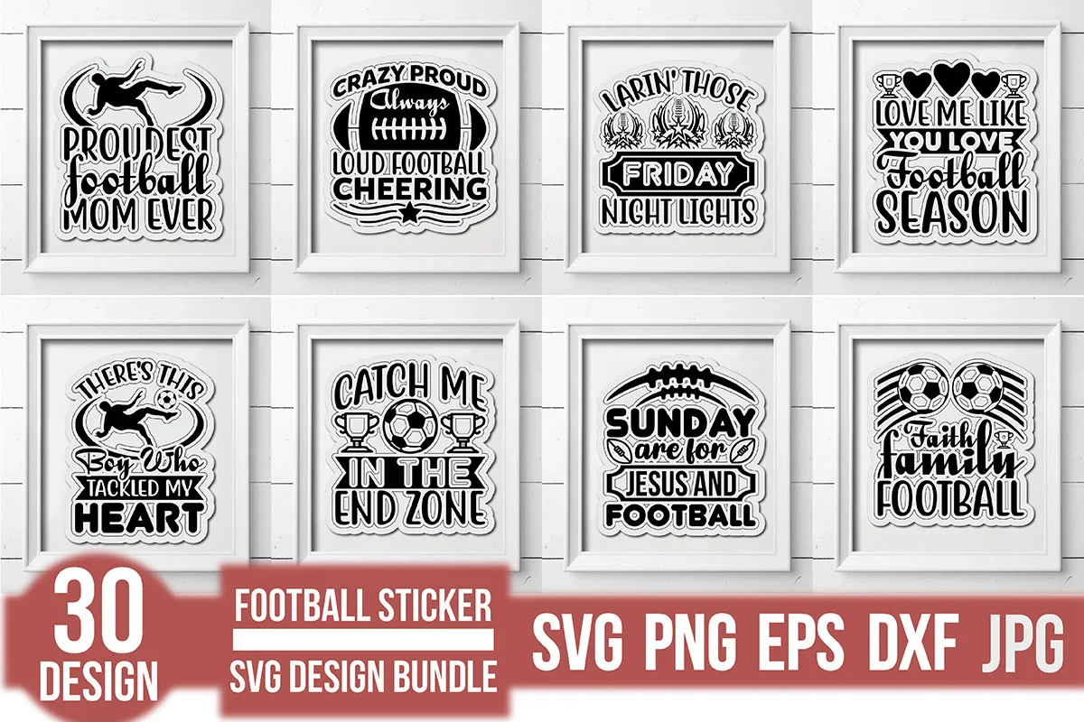 Football Sticker SVG Bundle